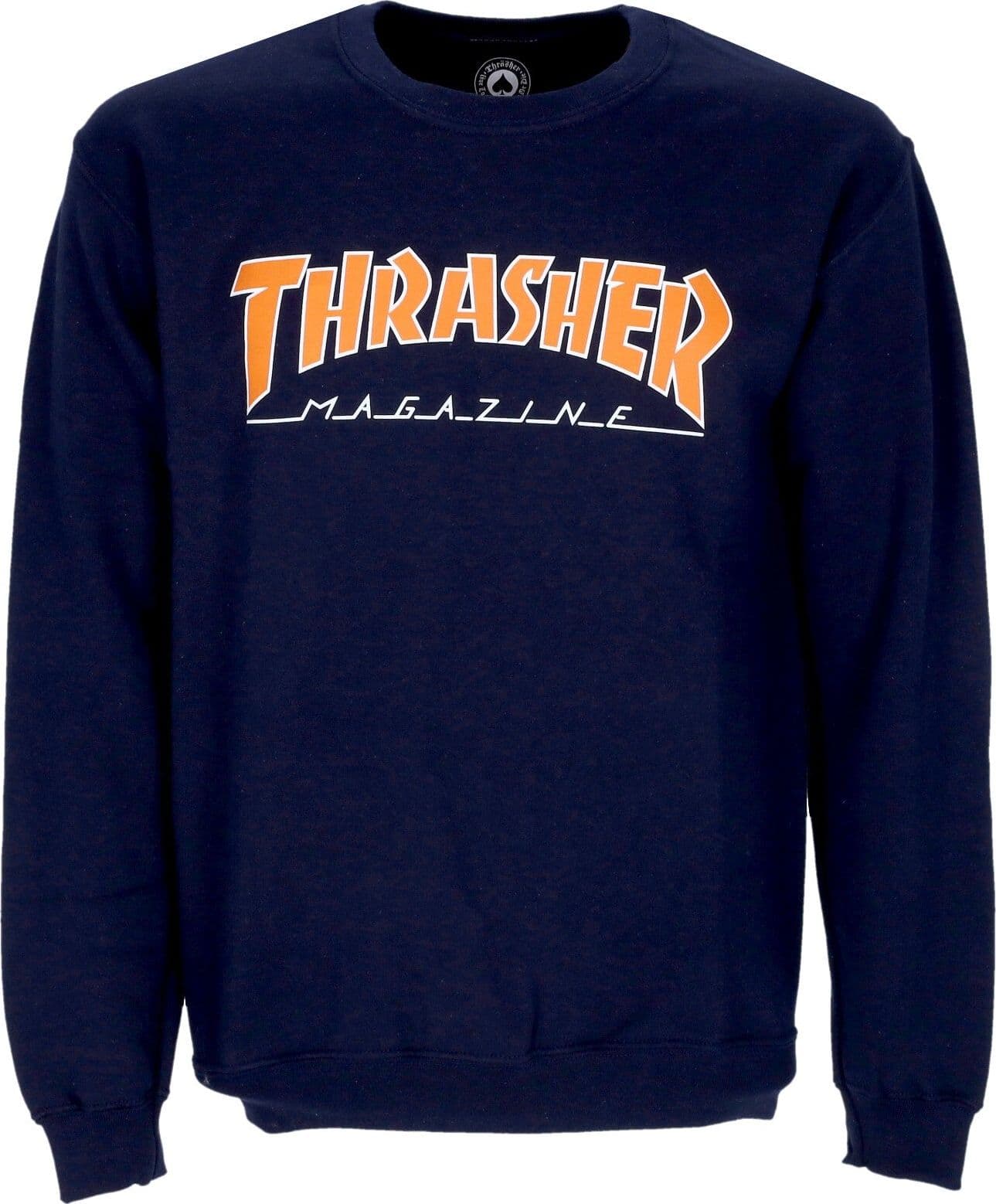 THRASHER Felpa Girocollo Uomo Outlined Crewneck Navy Orange