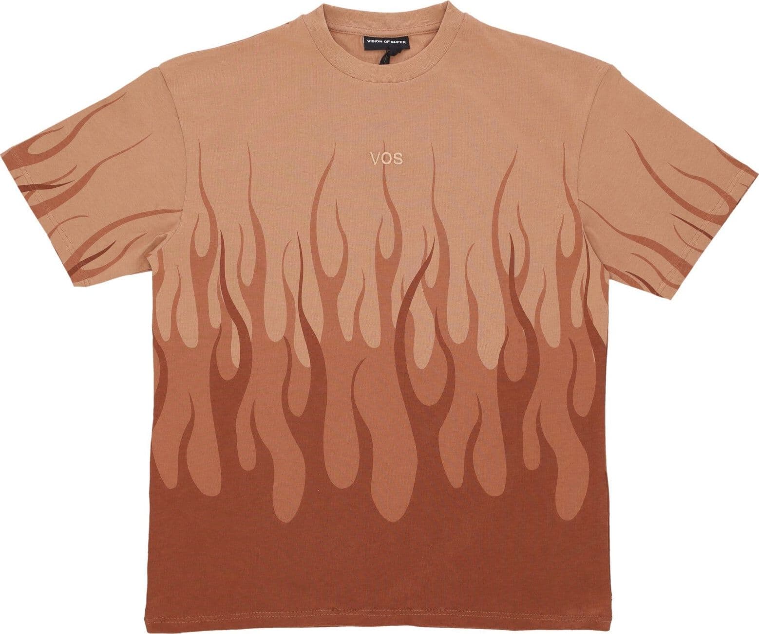 VISION OF SUPER Maglietta Uomo Double Flame Tee Terracotta