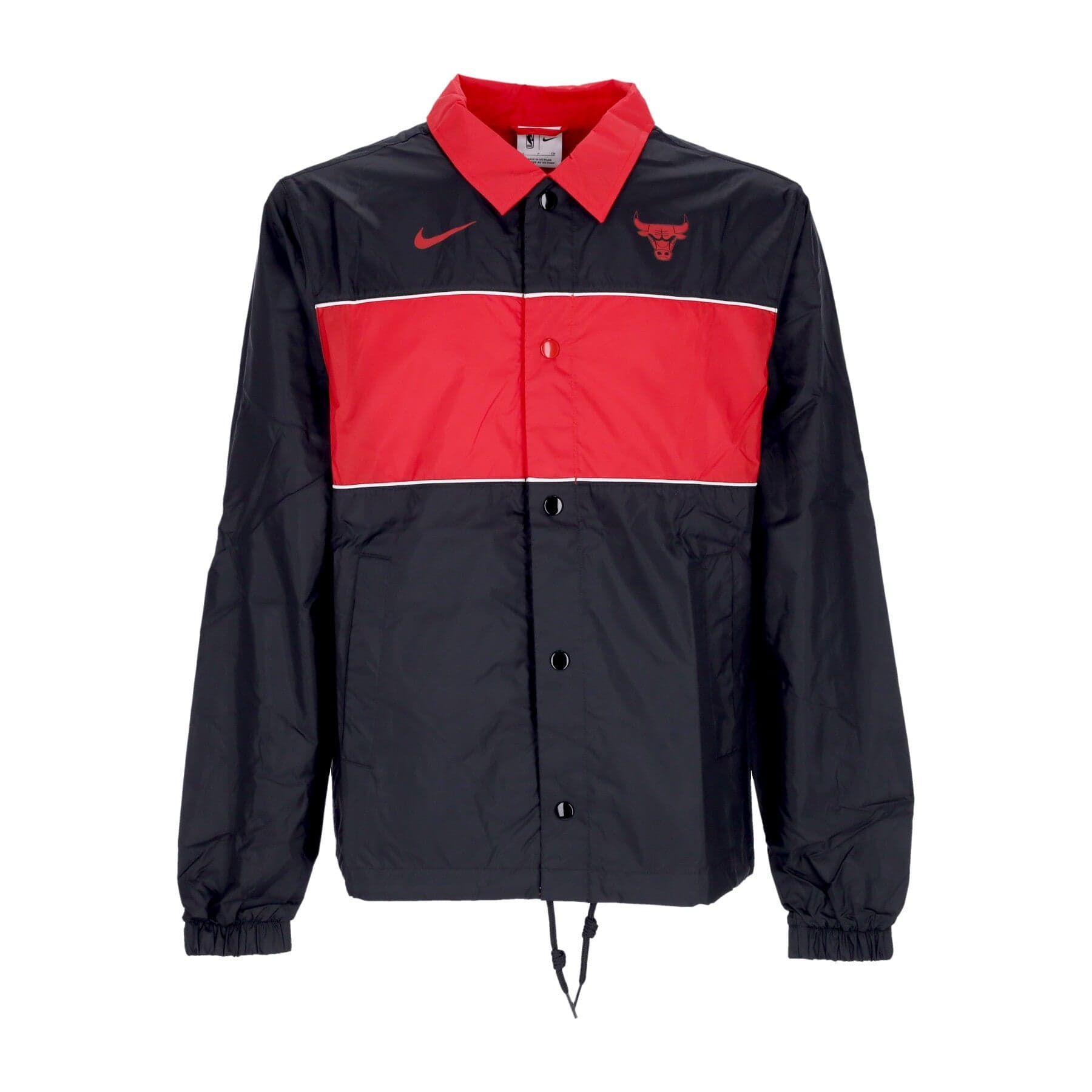 NIKE NBA Giacca Coach Jacket Uomo Nba Full-snap Lightweight Jacket Chibul Black/university Red/white - 4