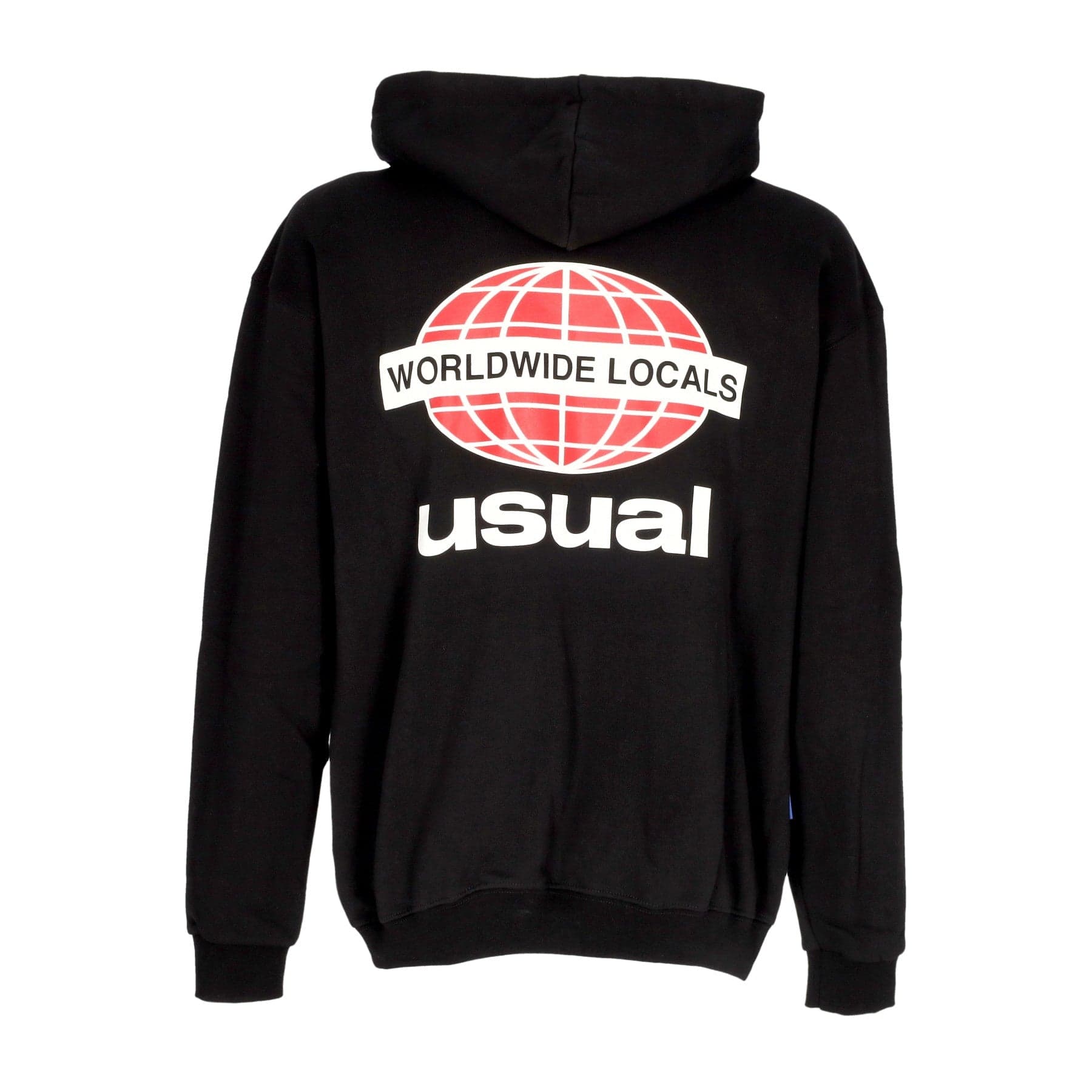 USUAL Felpa Cappuccio Uomo Worldwide Locals Hoodie Black - 4