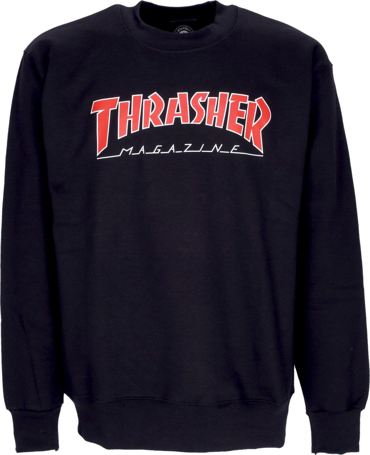 THRASHER Felpa Girocollo Uomo Outline Crew Black/red
