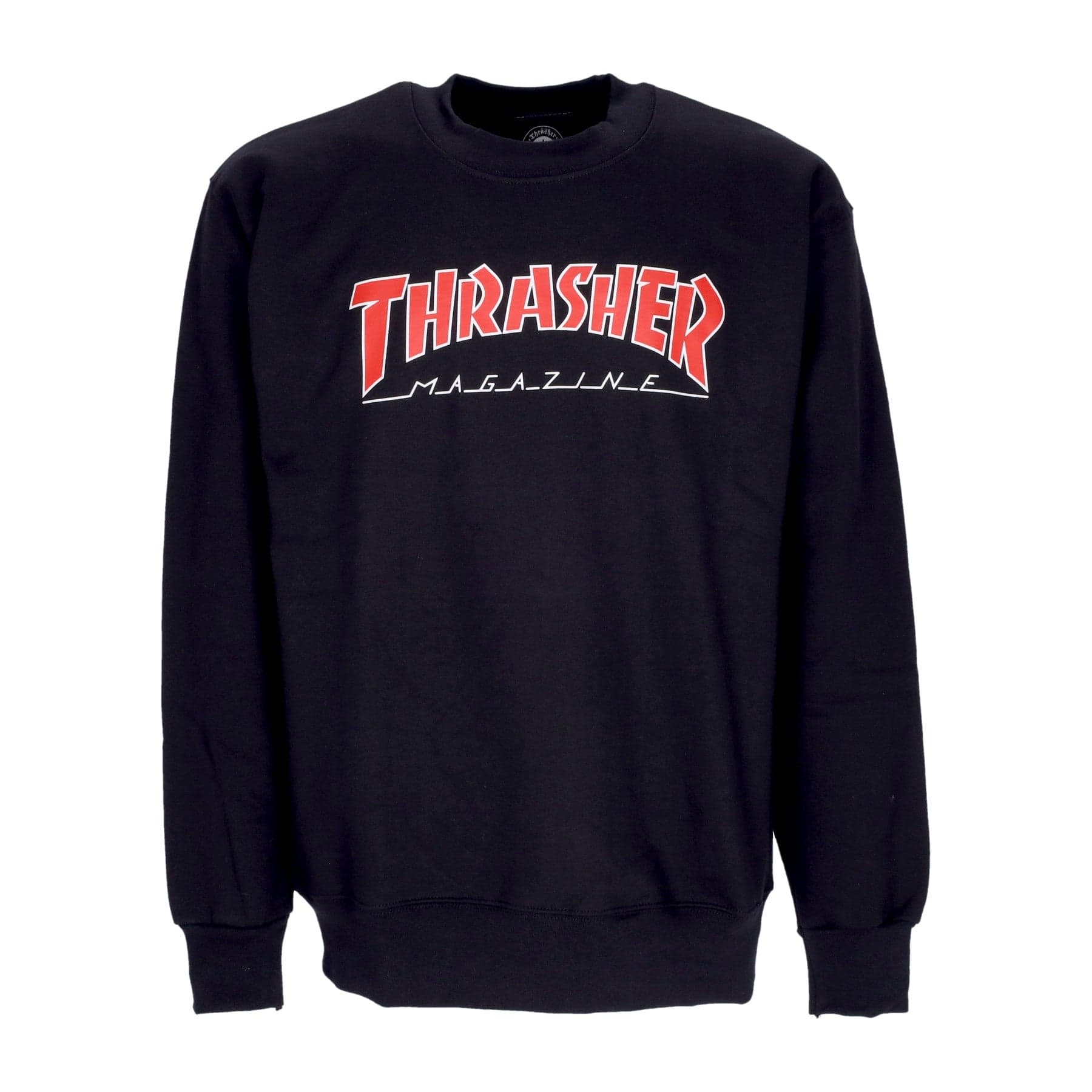 THRASHER Felpa Girocollo Uomo Outline Crew Black/red - 4
