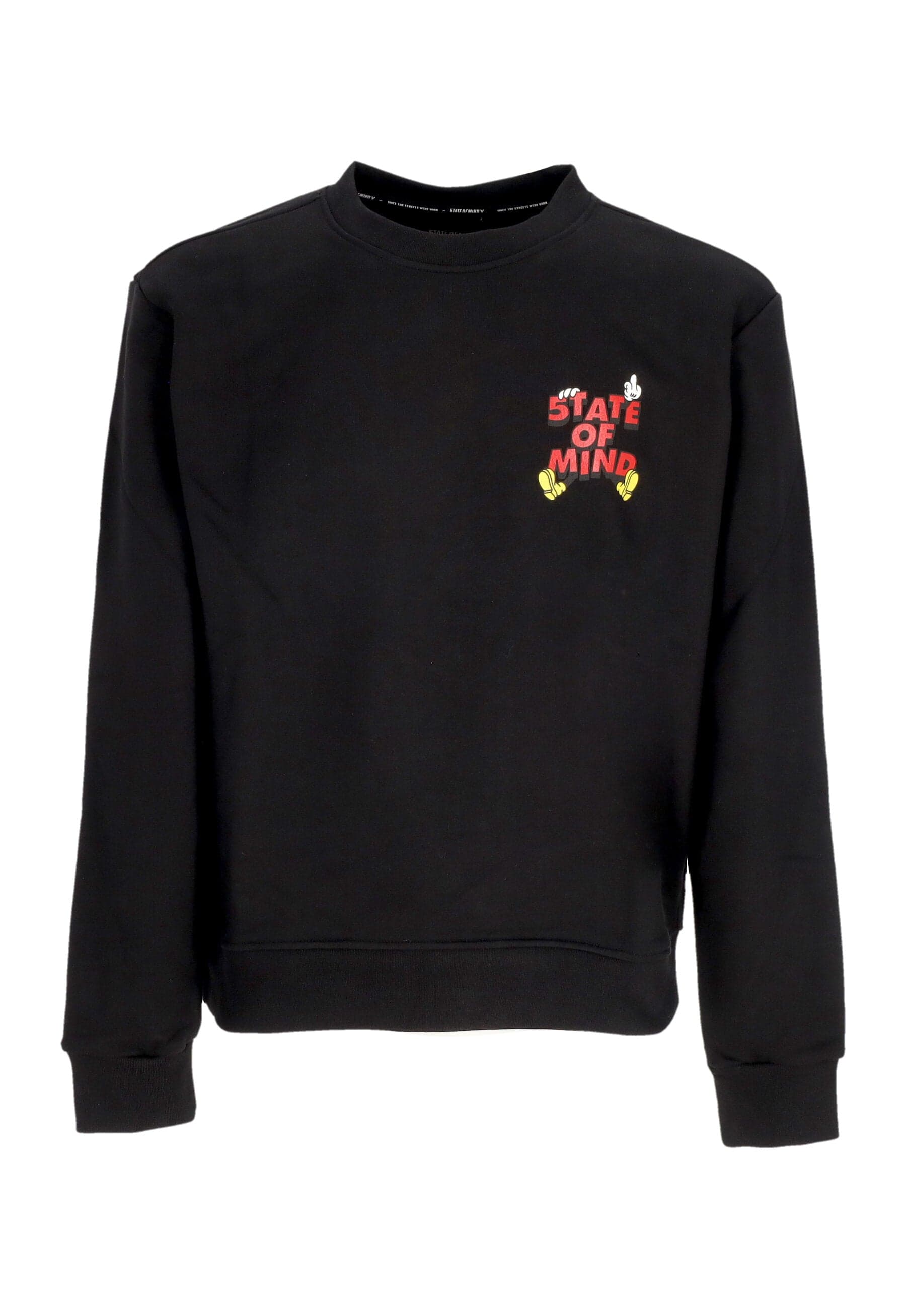5TATE OF MIND Felpa Leggera Girocollo Uomo Mickey 5tate Sweatshirt Black - 5