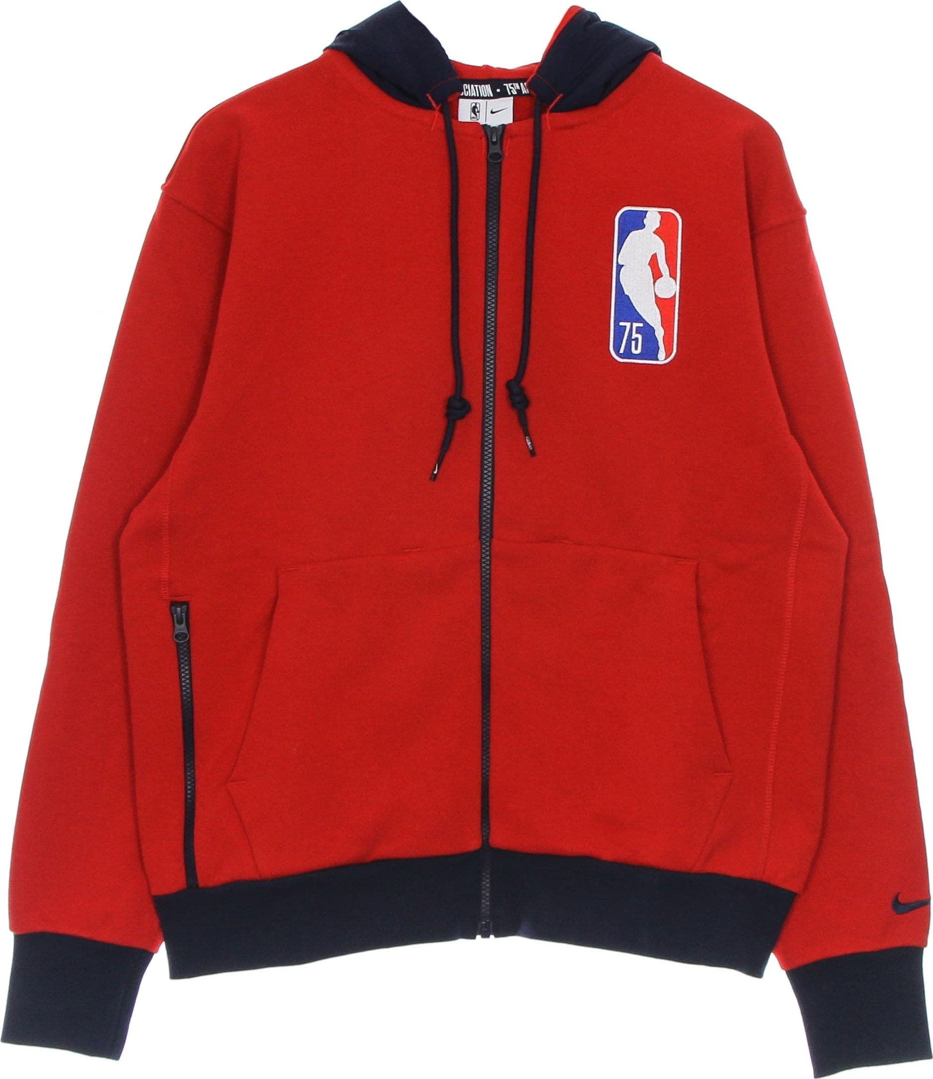 NIKE NBA Felpa Cappuccio Zip Uomo Nba Fleece Full-zip Hoodie Bronet University Red/college Navy - 6