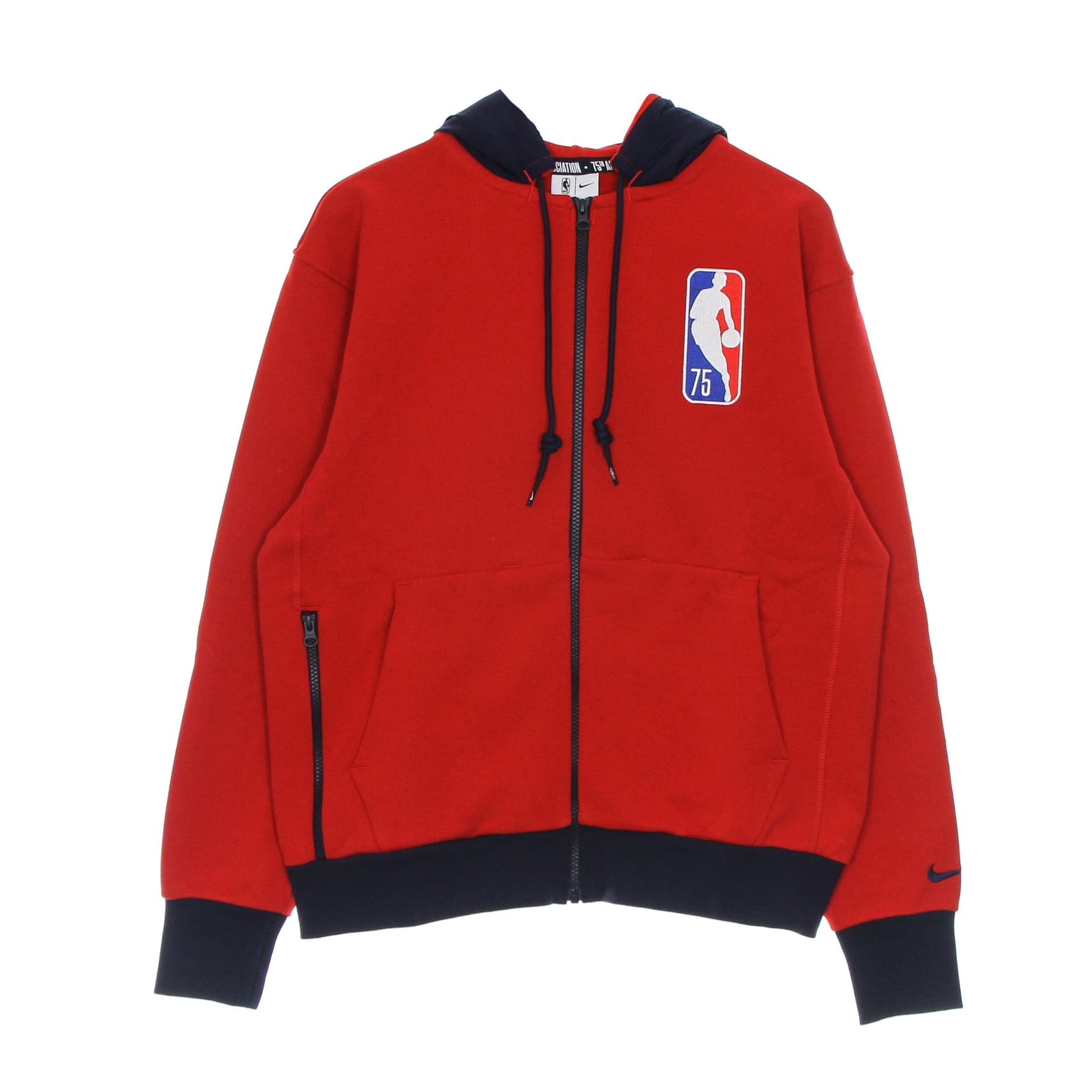 NIKE NBA Felpa Cappuccio Zip Uomo Nba Fleece Full-zip Hoodie Bronet University Red/college Navy - 6