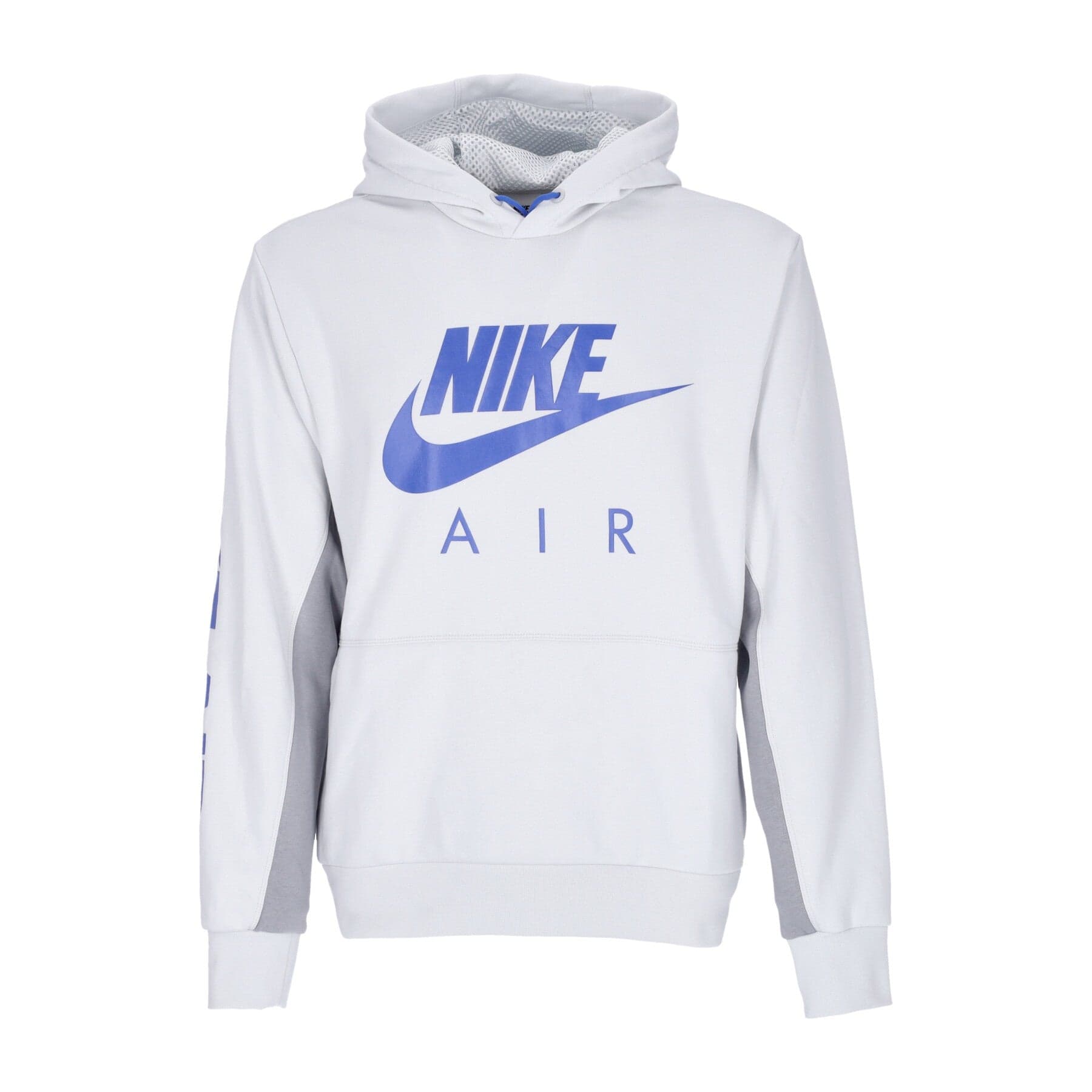 Nike Felpa Cappuccio Uomo Air Basketball Pullover Hoodie Photon Dust/particle Grey/hyper Royal - 5