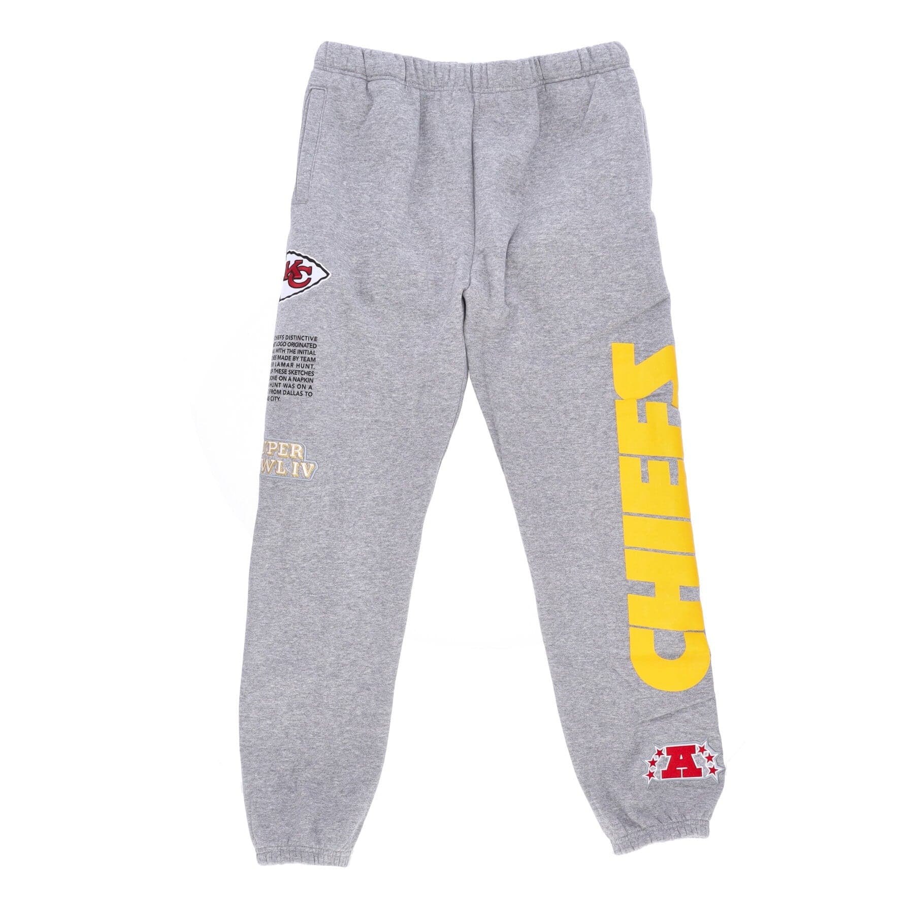 MITCHELL &amp; NESS Pantalone Tuta Felpato Uomo Nfl Team Origins Fleece Pant Kanchi Grey Heather - 5