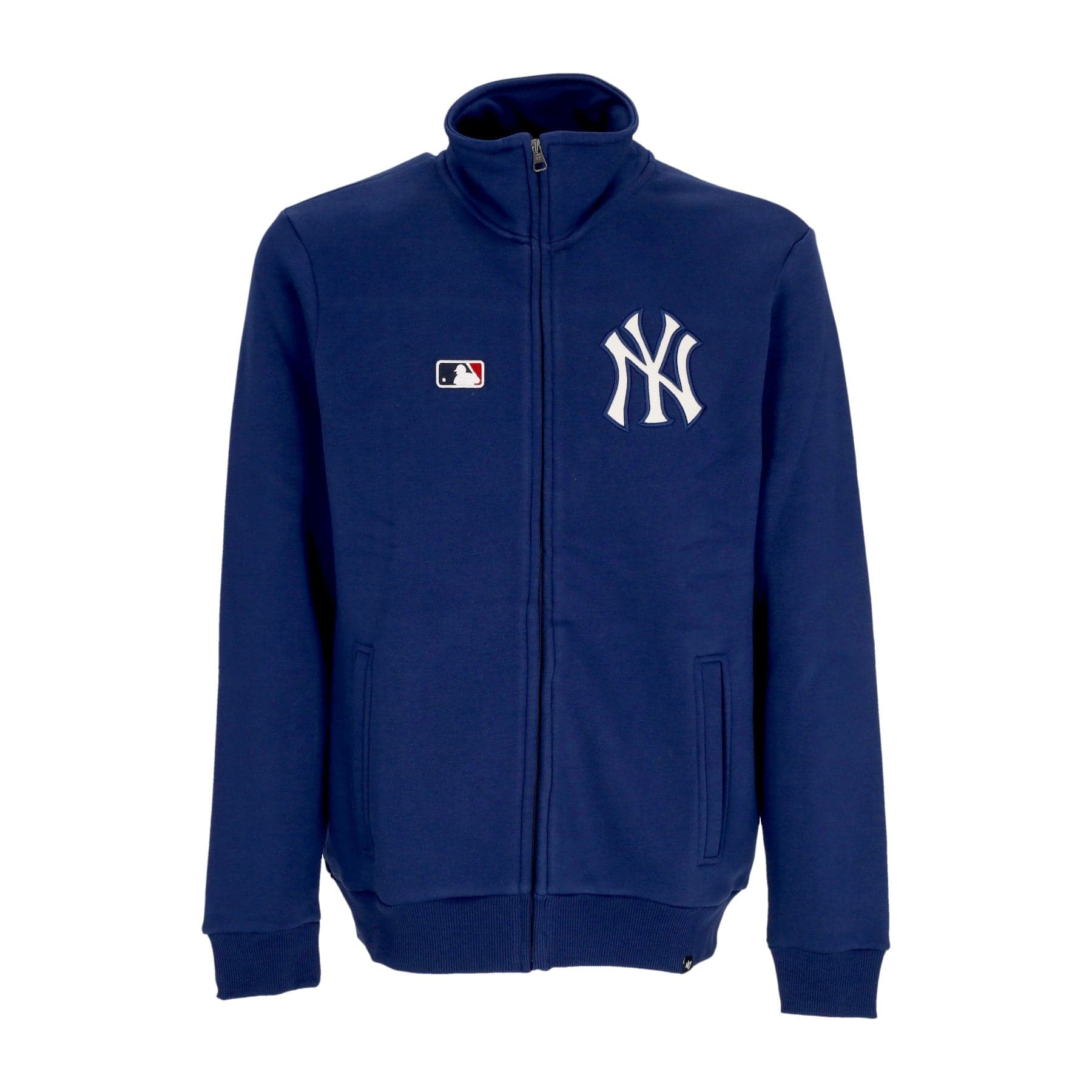 47 BRAND Felpa Collo Alto Uomo Mlb Emb Islington Track Jacket Neyyan Blazer Blue - 3