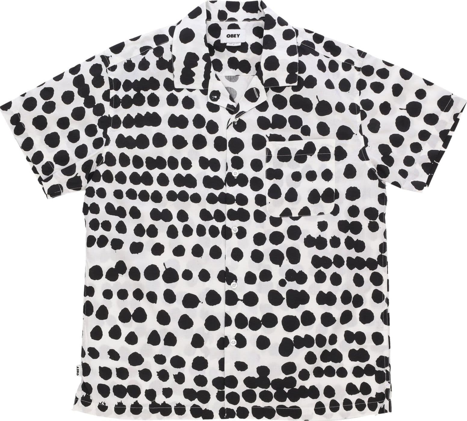 OBEY Camicia Manica Corta Uomo Connect Woven White Multi