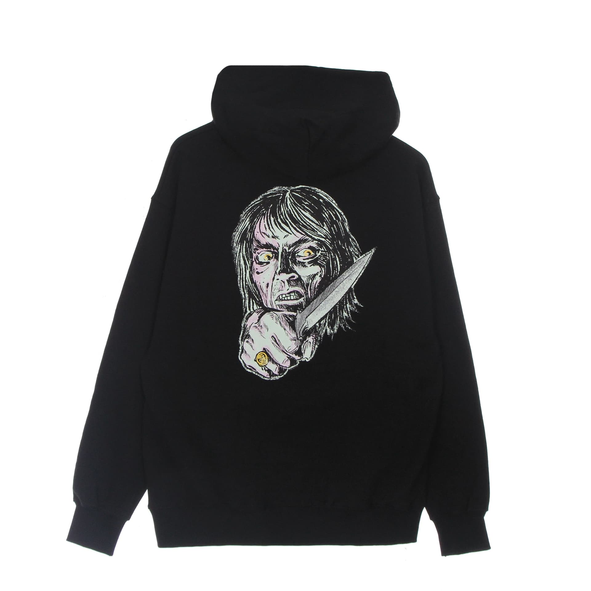 PROPAGANDA Felpa Leggera Cappuccio Uomo Criminal Hoodie Black/pink - 5