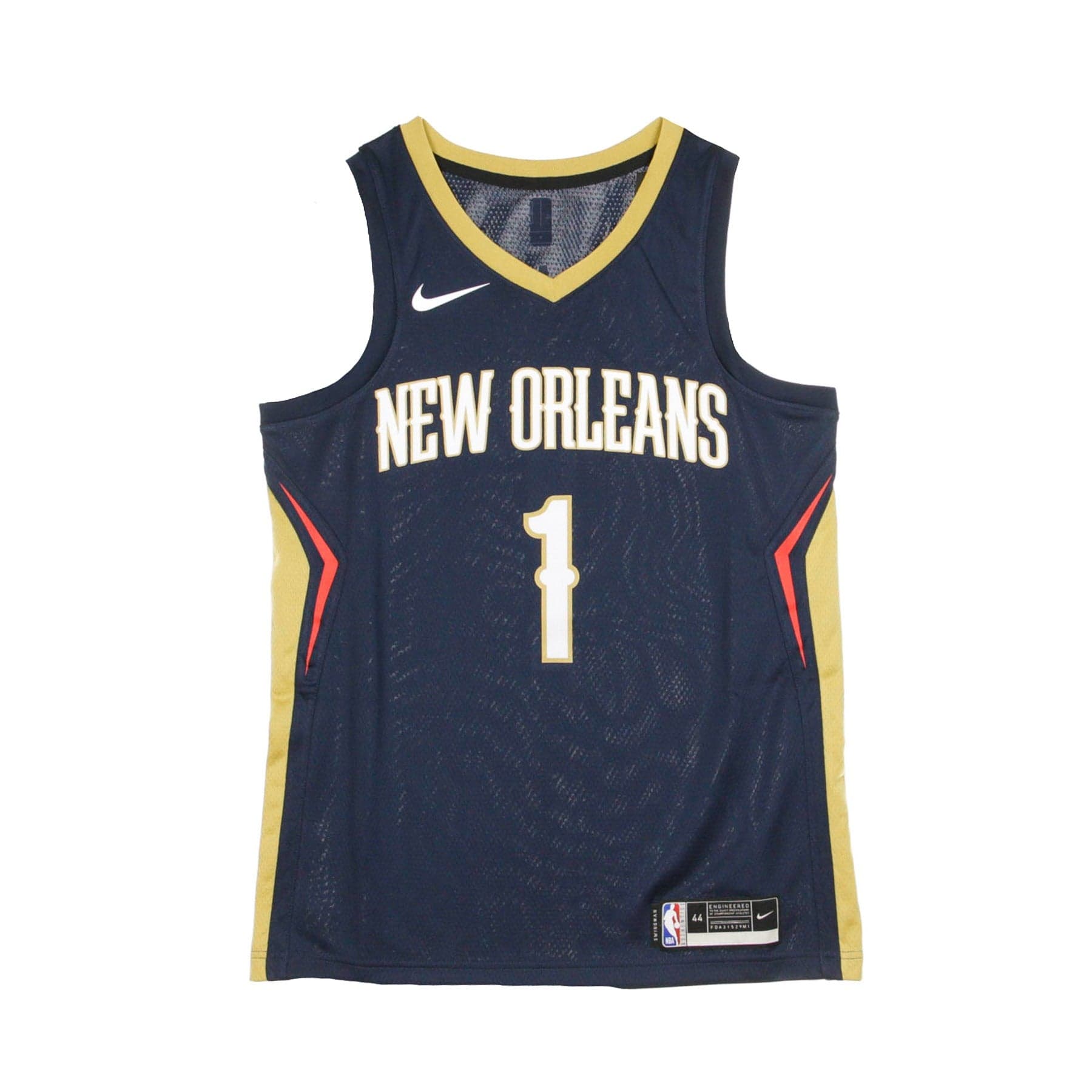 NIKE NBA Canotta Basket Uomo Nba Swingman Jersey Icon Edition 2020 No 1 Zion Williamson Neopel College Navy/club Gold - 6