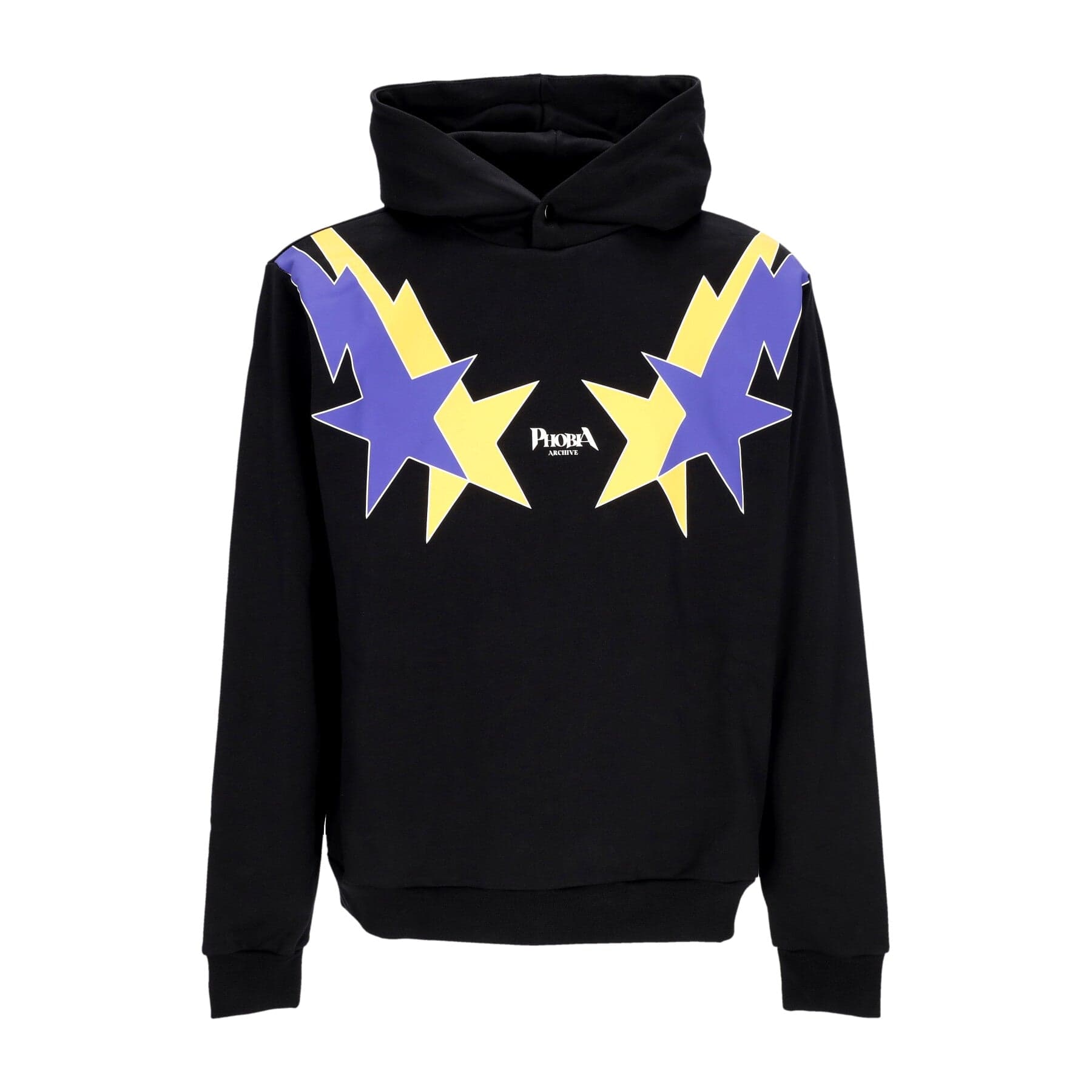 PHOBIA Felpa Leggera Cappuccio Uomo Starry Lightning Hoodie Black/yellow/purple - 5