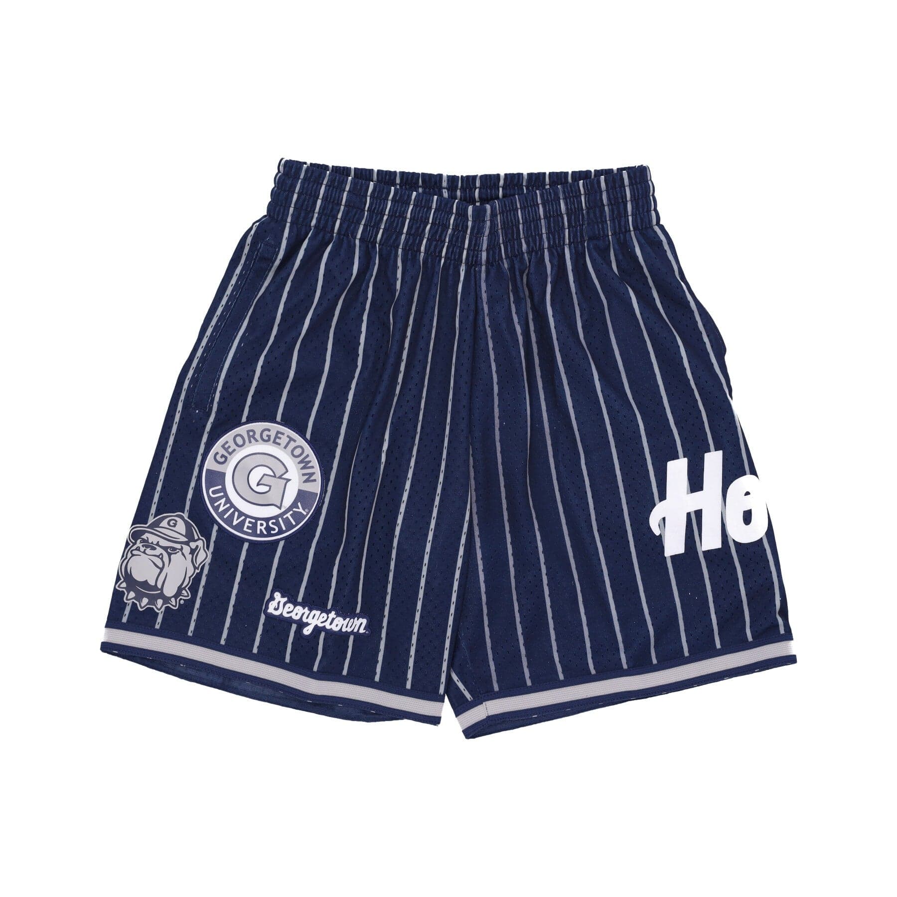 MITCHELL &amp; NESS Pantaloncino Basket Uomo Ncaa Hometown Mesh Short Geohoy Navy - 4