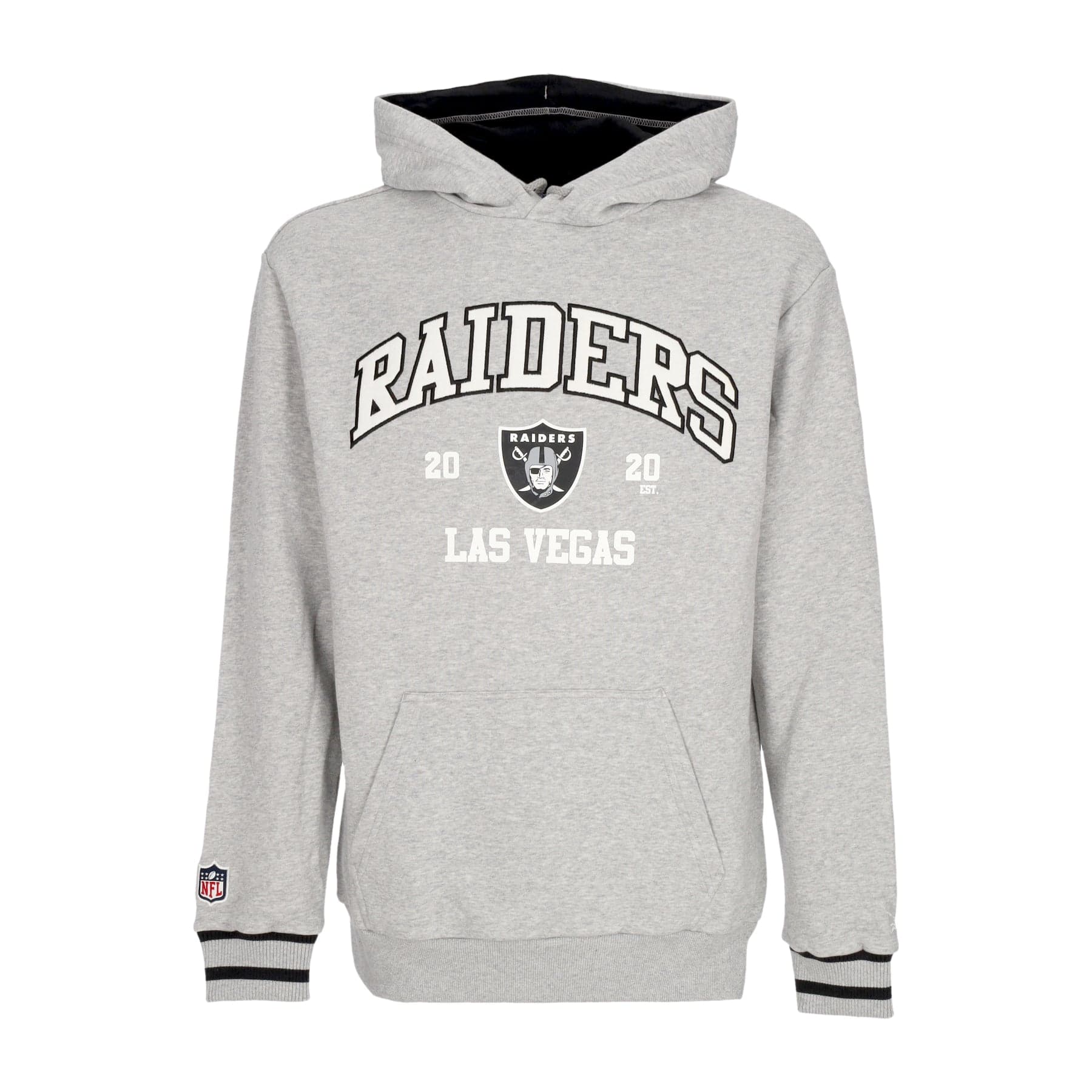 NEW ERA Felpa Leggera Cappuccio Uomo Nfl Oversized Hoodie Lasrai Heather Grey/black - 4