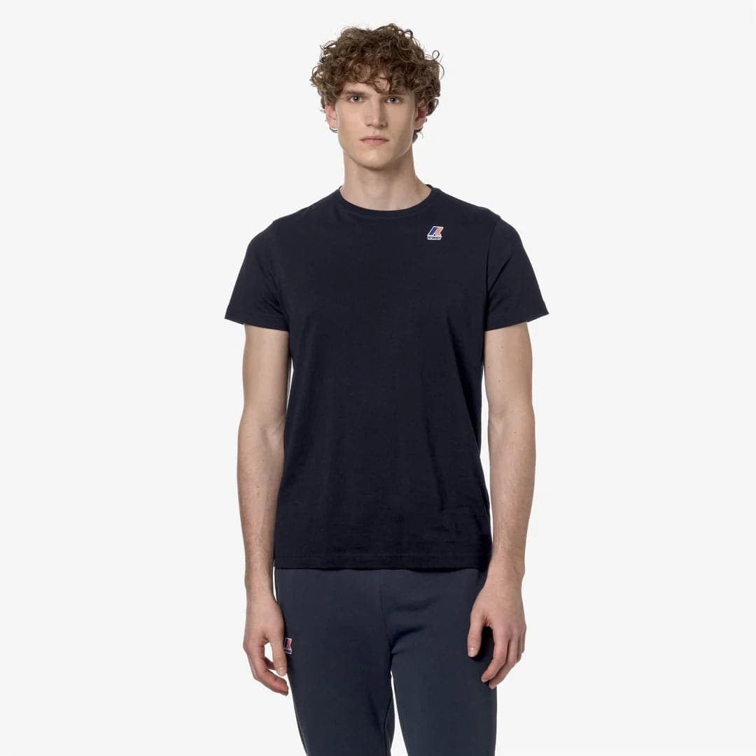 K-WAY T-Shirt unisex in Cotone Pieghevole Unisex blu con Logo - Le vrai Edouard - 6