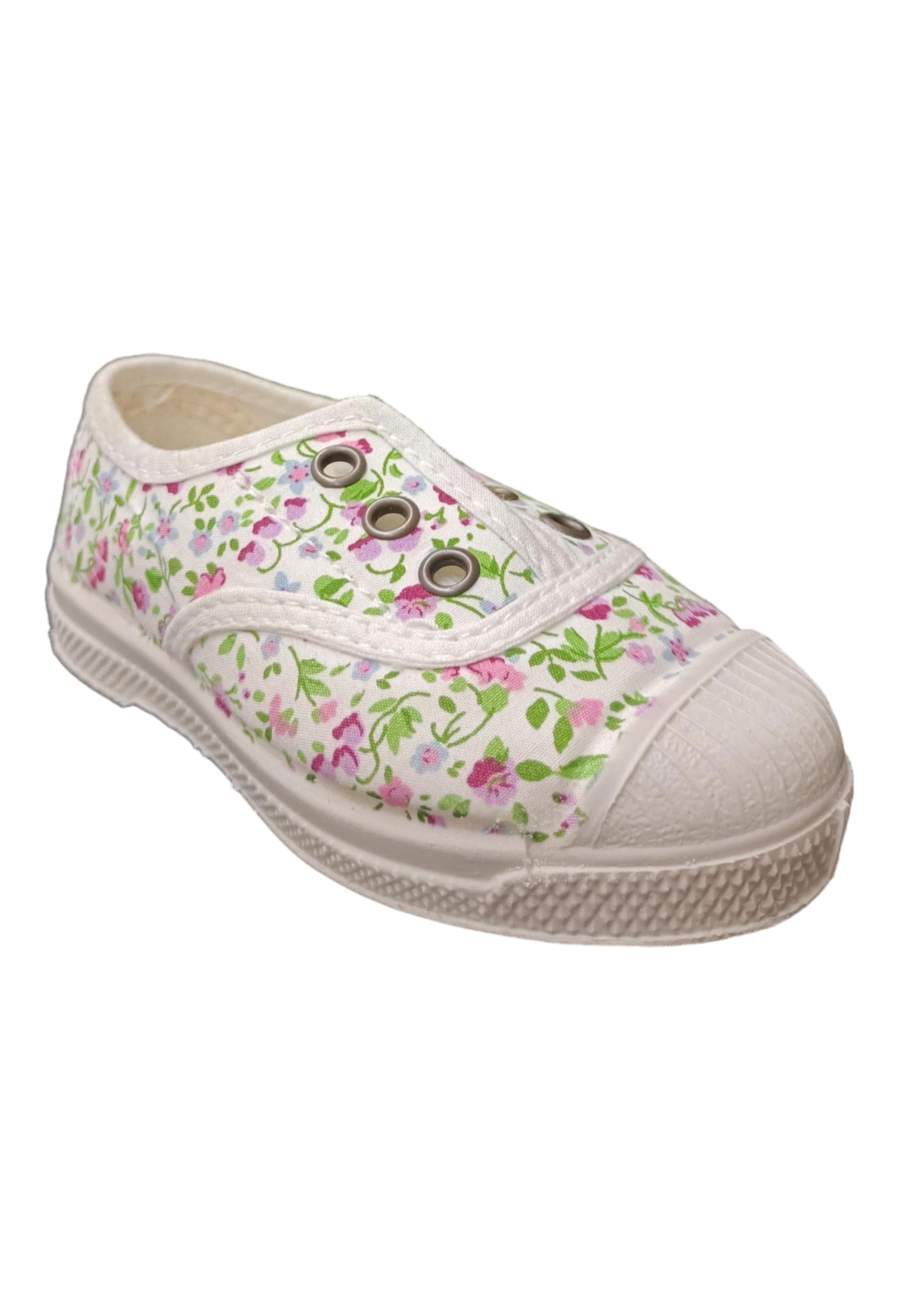 Scarpe sneakers Bambine e ragazze natural world 471  bianco fiorato elastico in Sneaker casual Scarpetteria Gica - Trani, commercioVirtuoso.it