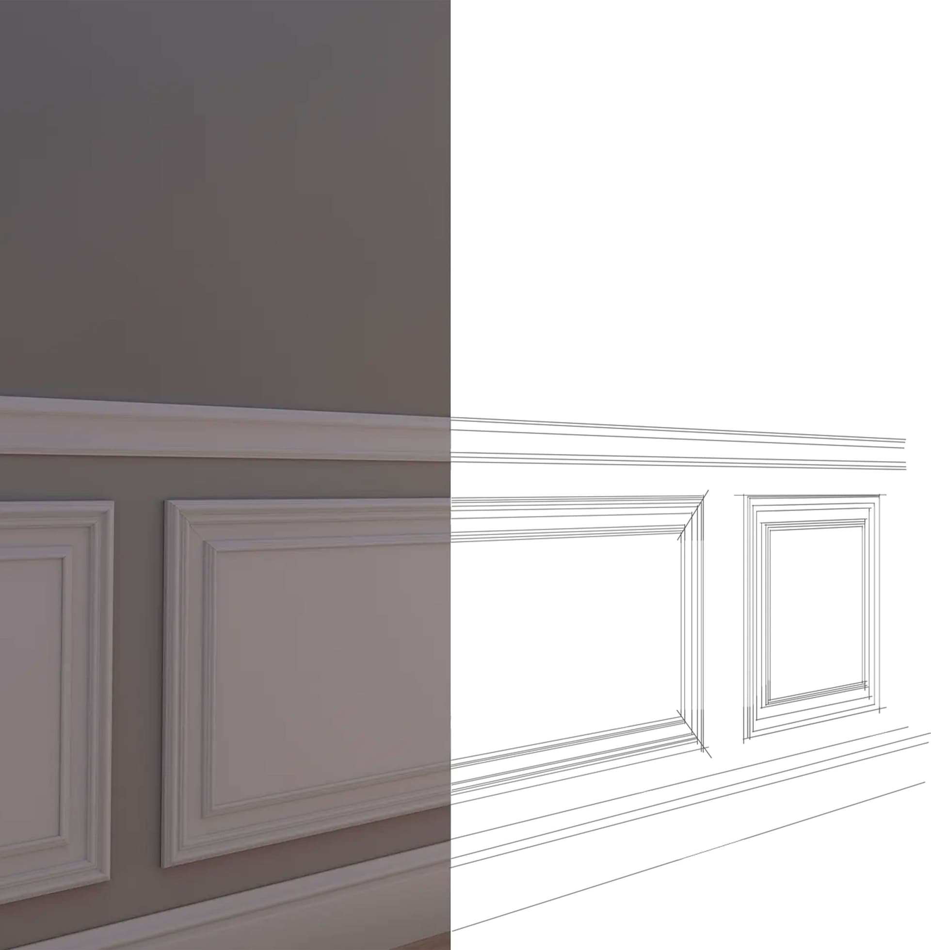***STOCK*** SET da 2 cornici Bianche in polimeri preassemblate incluso pannello in cartongesso 40X55cm CAD. - Eternal Parquet