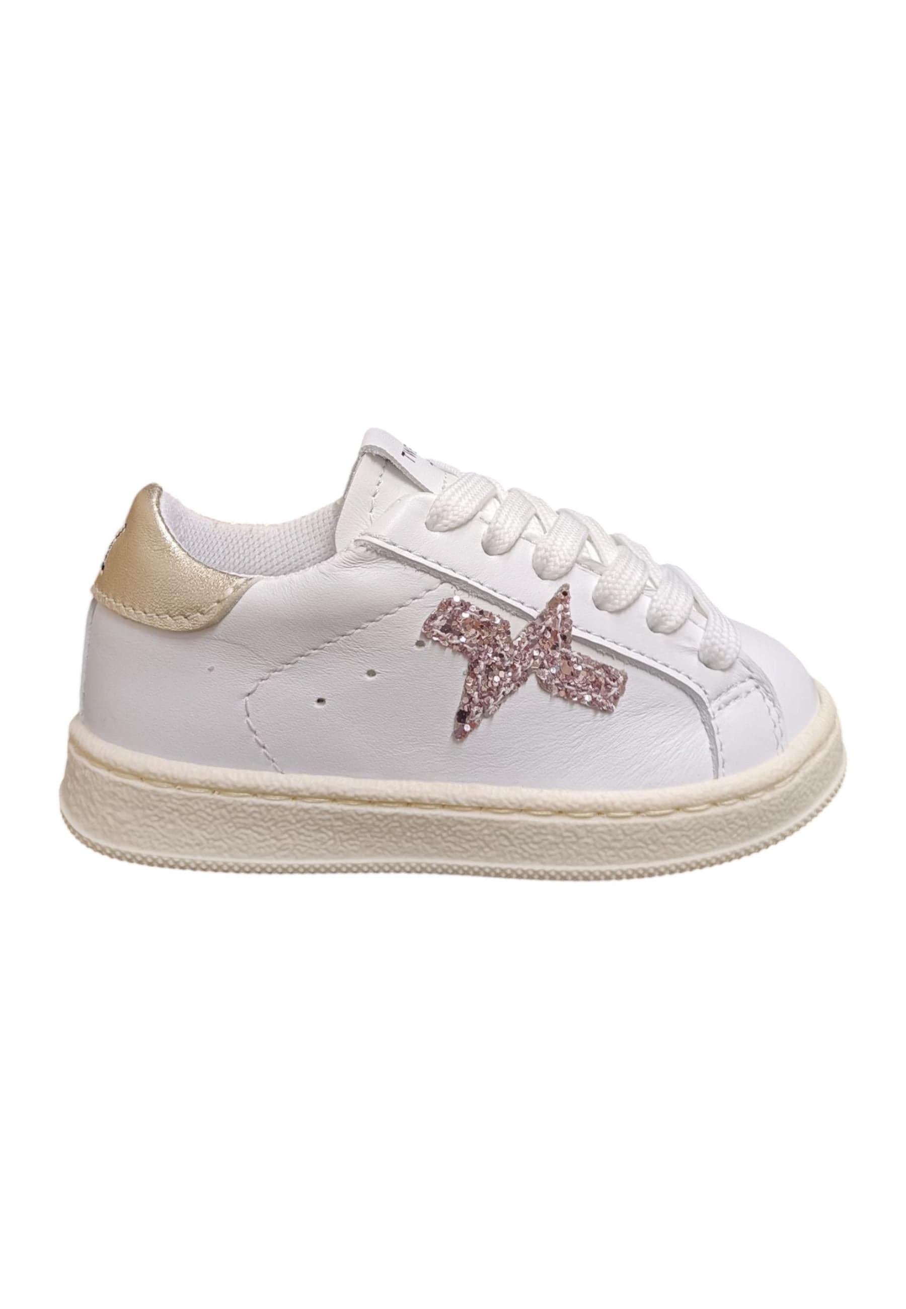 Scarpe sneakers Bambine e ragazze TWELVE gamme  bianco-glicine-platino laccio