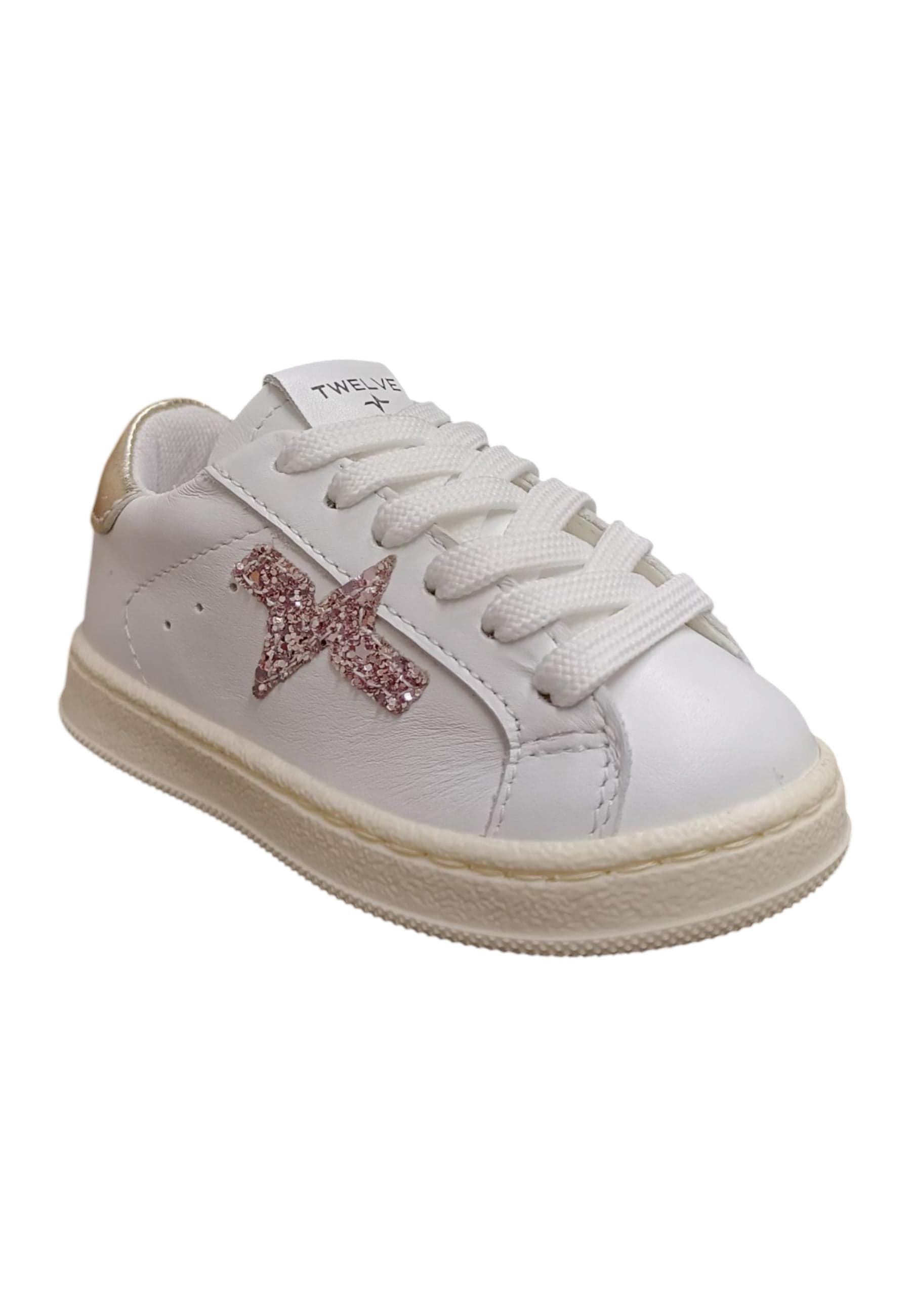 Scarpe sneakers Bambine e ragazze TWELVE gamme  bianco-glicine-platino laccio in Sneaker casual Scarpetteria Gica - Trani, commercioVirtuoso.it