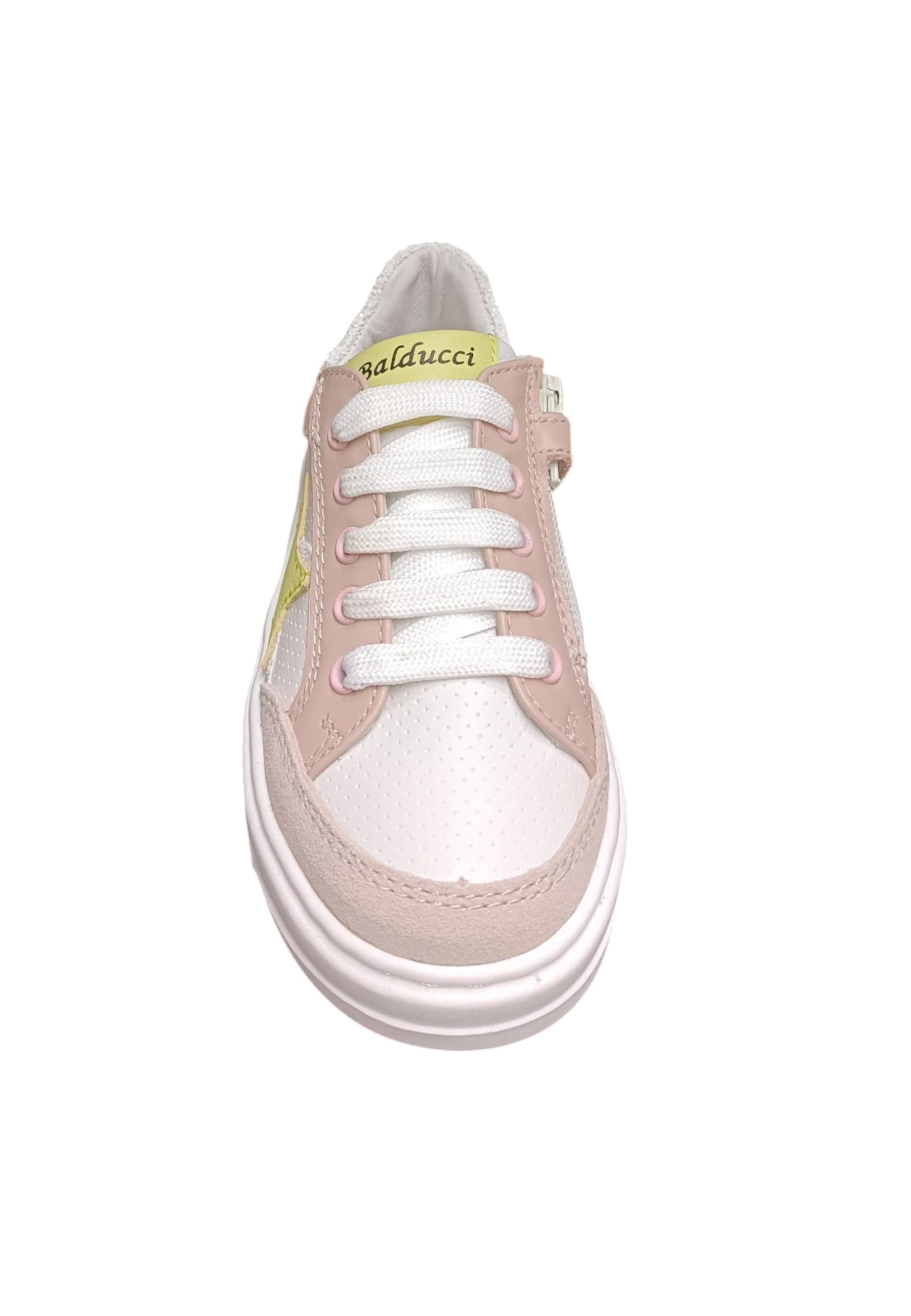 Scarpe sneakers Bambine e ragazze balducci TRACK  bianco-rosa-giallo laccio e zip laterale in Ballerine Scarpetteria Gica - Trani, commercioVirtuoso.it