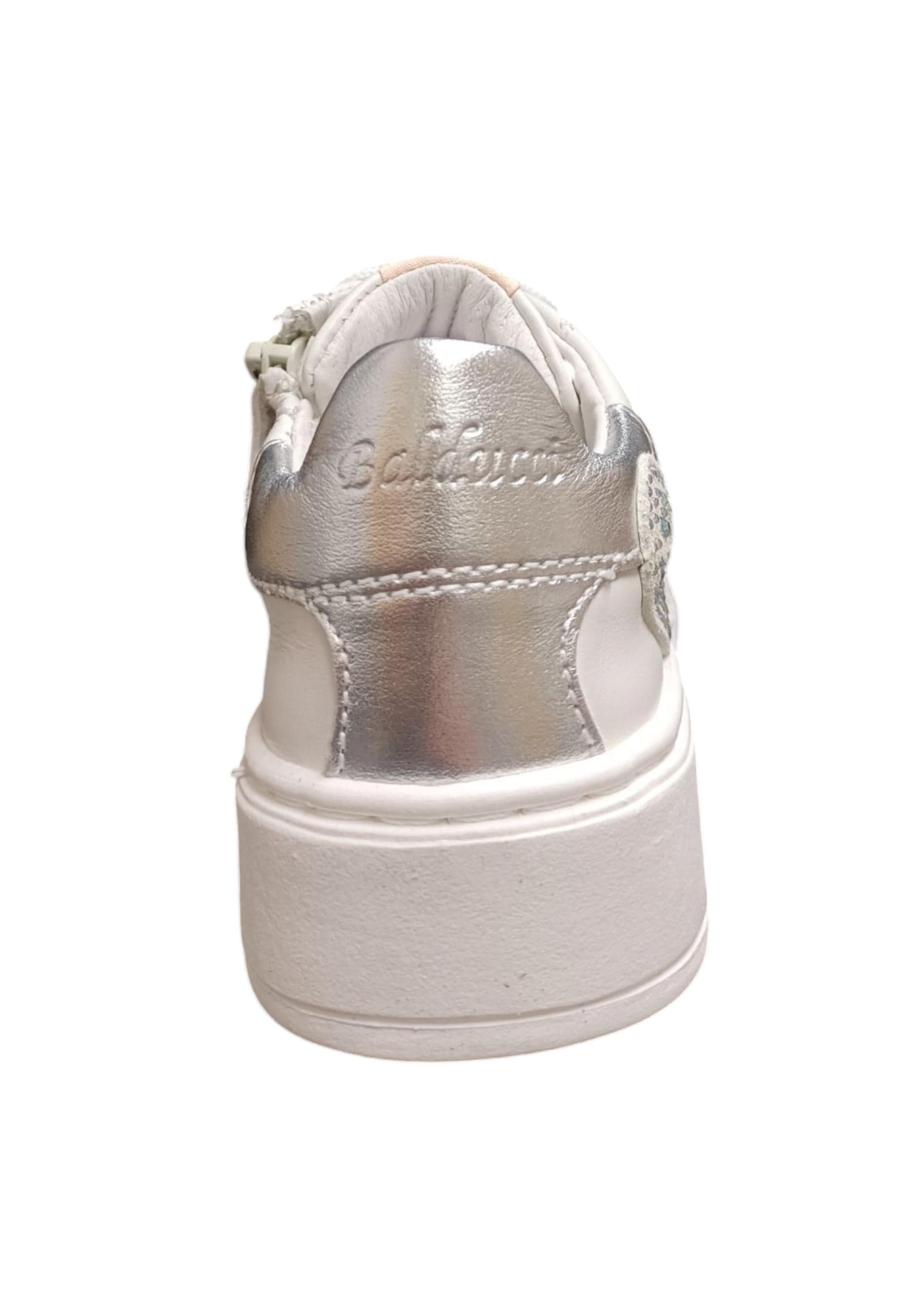 Scarpe sneakers Bambine e ragazze balducci kiab  bianco-argento laccio e zip laterale in Ballerine Scarpetteria Gica - Trani, commercioVirtuoso.it