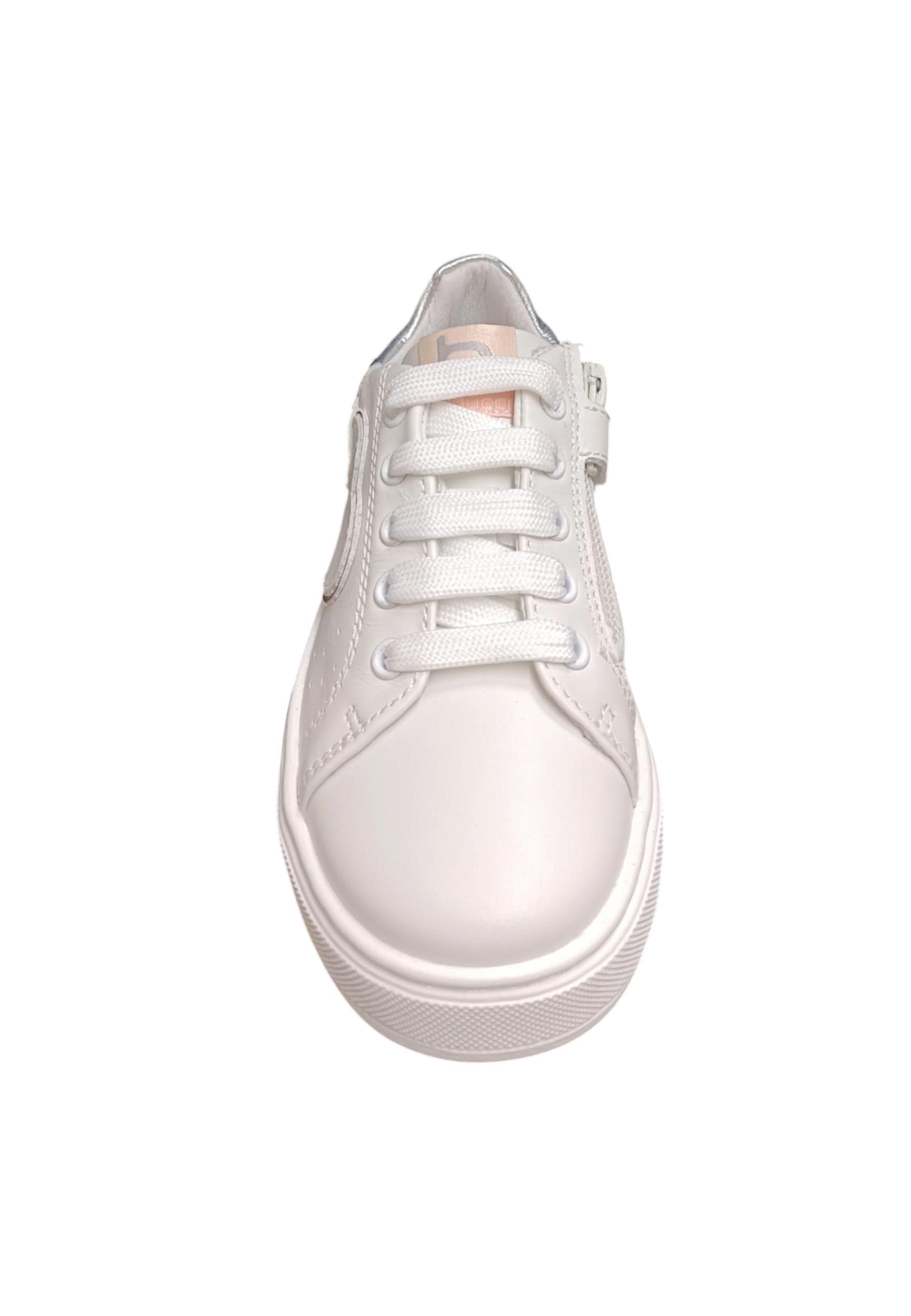 Scarpe sneakers Bambine e ragazze balducci kiab  bianco-argento laccio e zip laterale in Ballerine Scarpetteria Gica - Trani, commercioVirtuoso.it