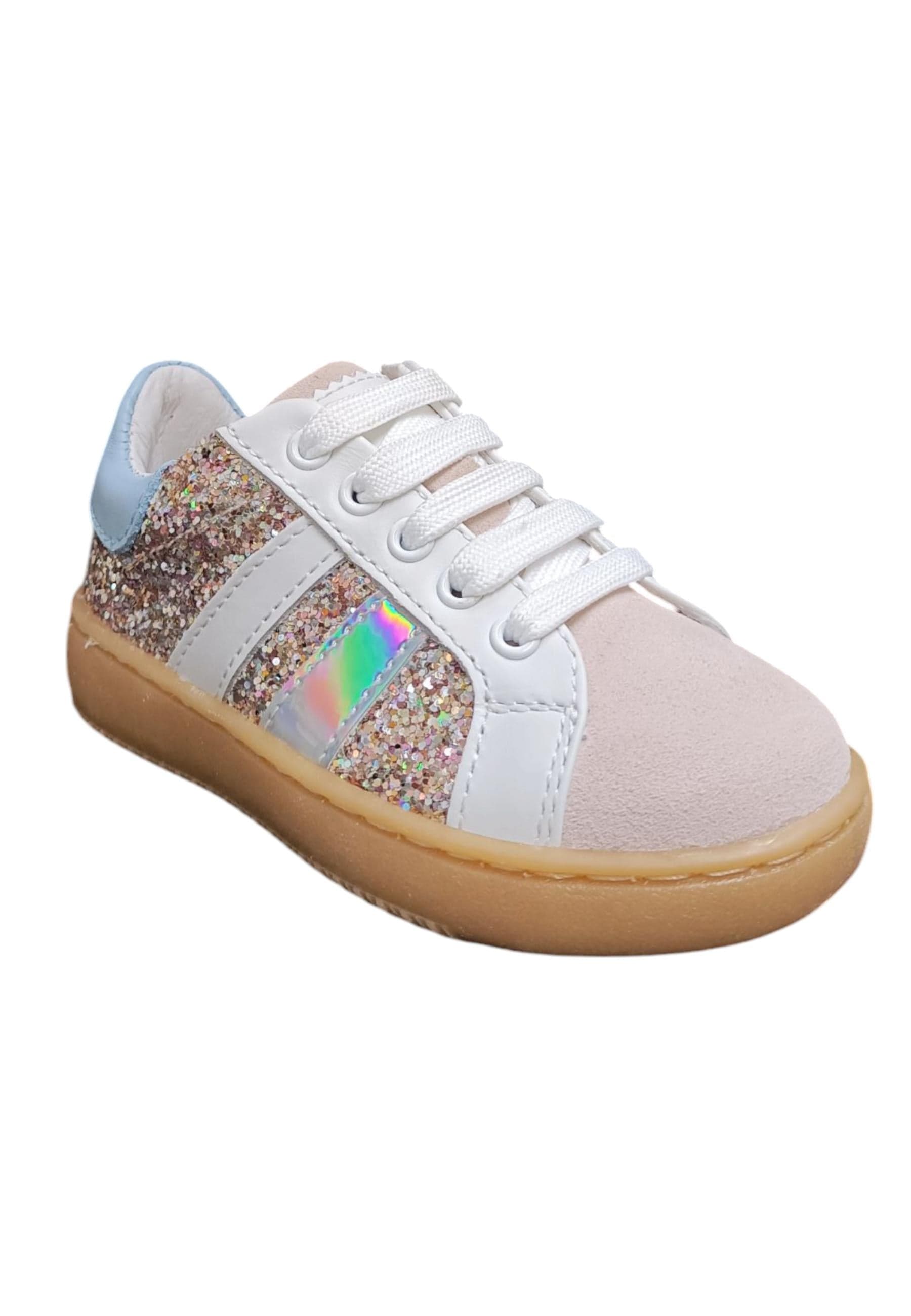 Scarpe sneakers Bambine e ragazze balducci lymn  grigio-bianco-celeste-multicolor-beige laccio e zip laterale in Ballerine Scarpetteria Gica - Trani, commercioVirtuoso.it