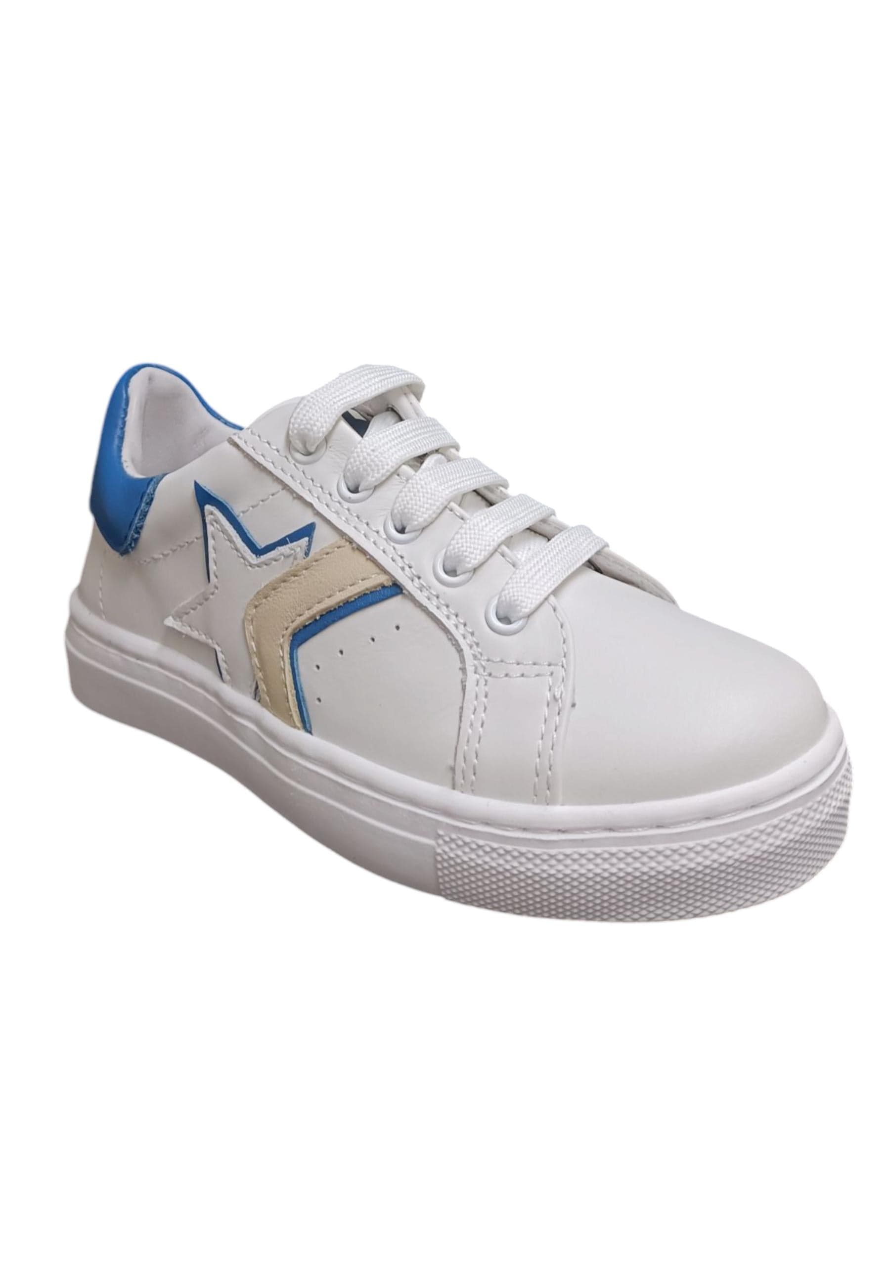 Scarpe sneaker Bambini e ragazzi balducci BUTTER  bianco-blue laccio e zip laterale in Ballerine Scarpetteria Gica - Trani, commercioVirtuoso.it