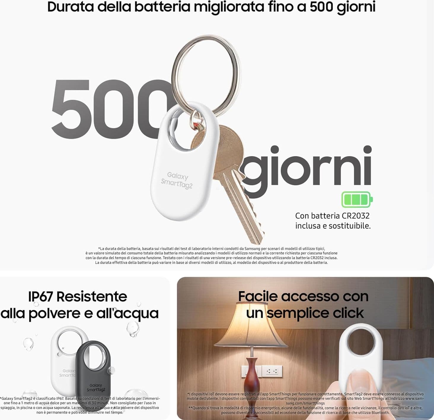 Samsung Galaxy Smart Tag2 Localizzatore Nero E Bianco-Usato3 - 2