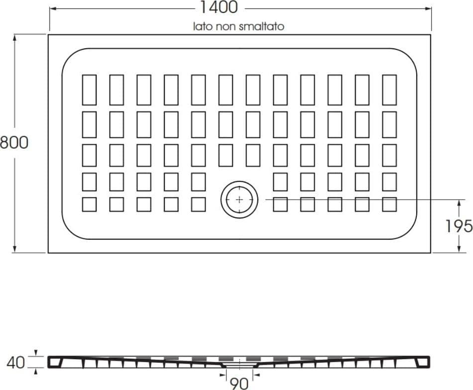 Piatto Doccia Skyline In Porcellana Bianco Lucido Altezza 4 cm - 21