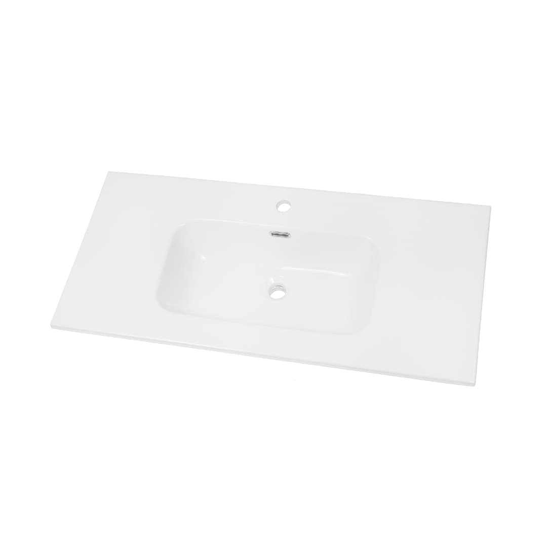 Lavabo ad Incasso in Ceramica Bianco Lucido per Mobili Bagno - 21