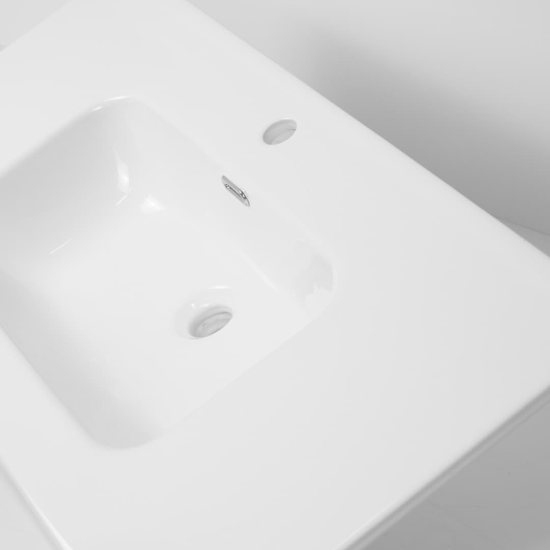 Lavabo ad Incasso in Ceramica Bianco Lucido per Mobili Bagno - 23