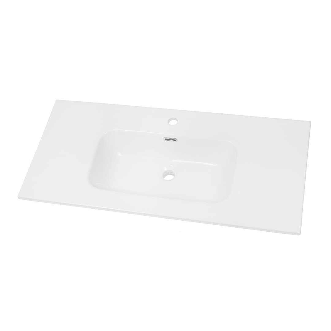 Lavabo ad Incasso in Ceramica Bianco Lucido per Mobili Bagno - 31