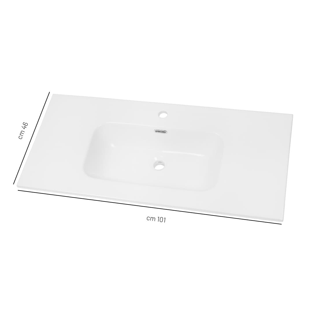 Lavabo ad Incasso in Ceramica Bianco Lucido per Mobili Bagno - 32