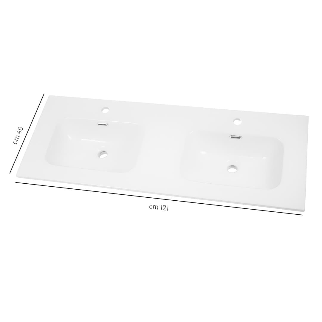 Lavabo ad Incasso in Ceramica Bianco Lucido per Mobili Bagno - 39