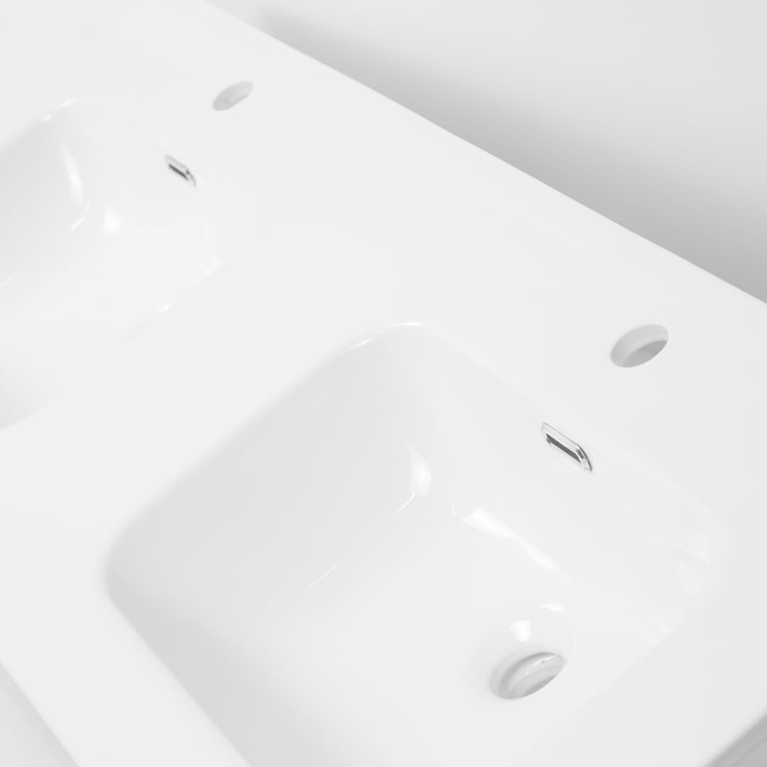 Lavabo ad Incasso in Ceramica Bianco Lucido per Mobili Bagno - 41