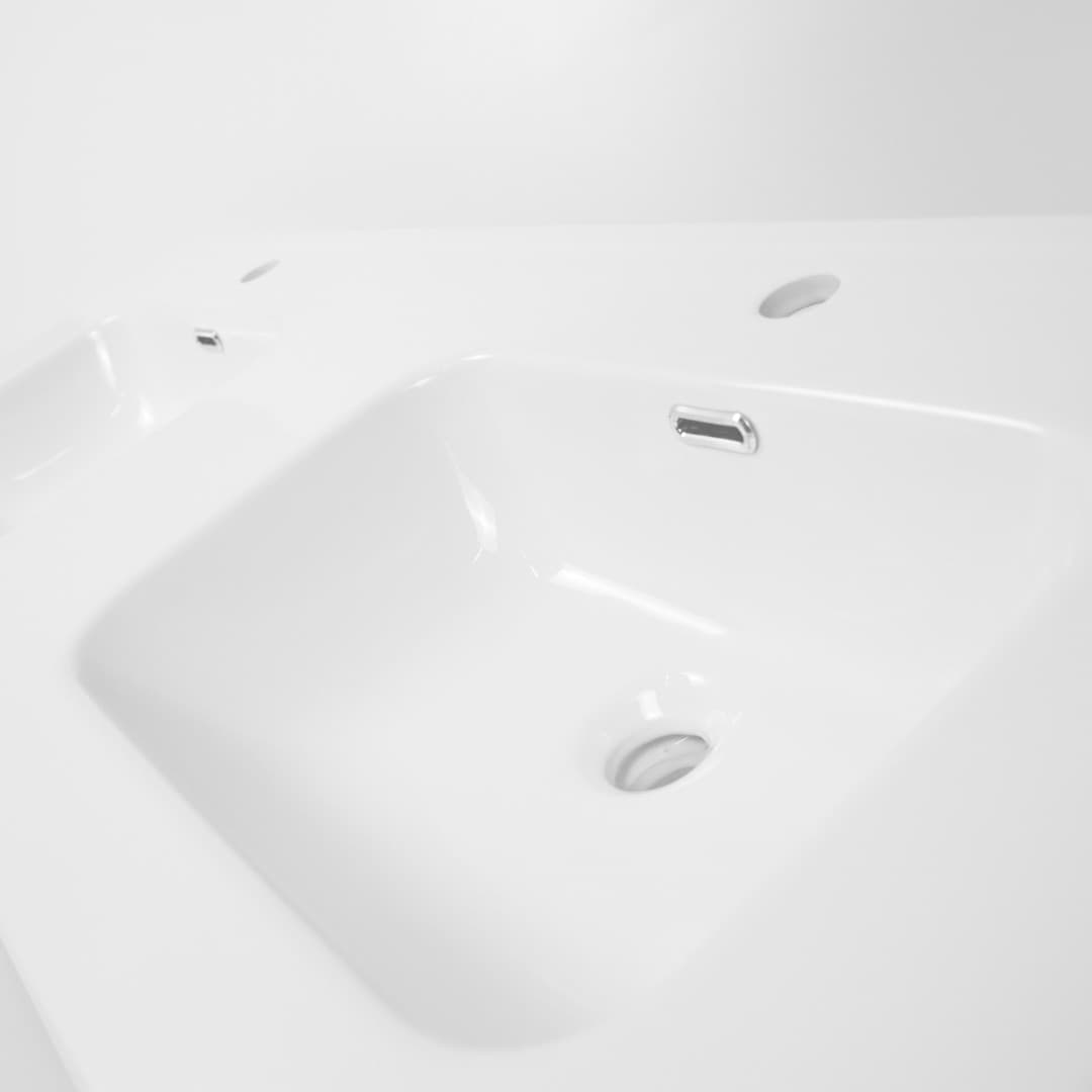 Lavabo ad Incasso in Ceramica Bianco Lucido per Mobili Bagno - 42
