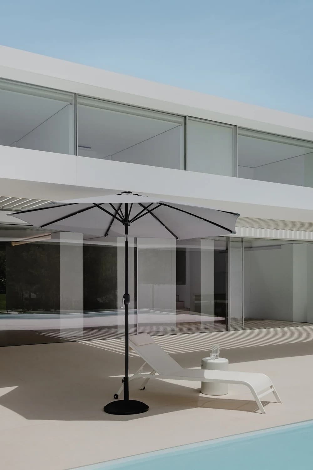 OMBRELLONE DA GIARDINO GAZEBO OMBRELLO PARASOLE 236XØ270CM GRIGIO CON MANOVELLA 206425 - 5