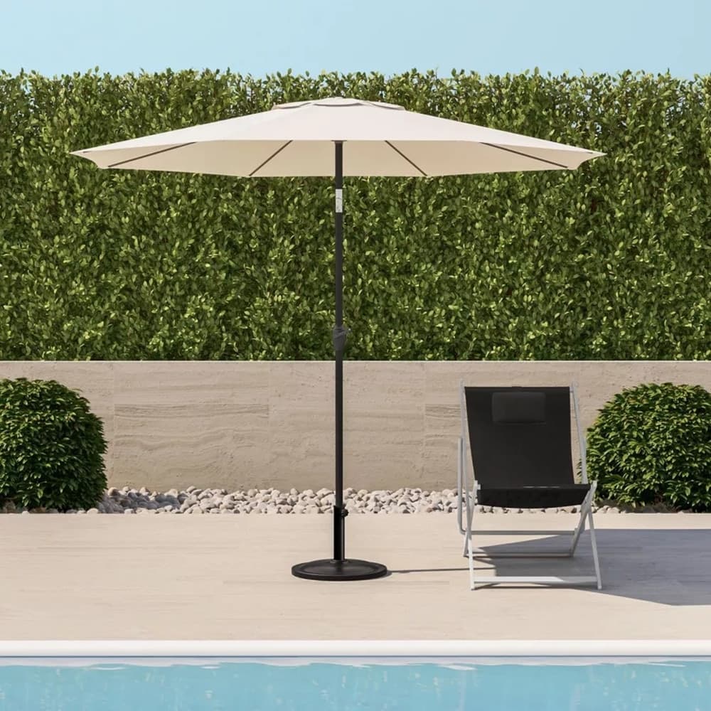 OMBRELLONE DA GIARDINO GAZEBO OMBRELLO PARASOLE 236XØ270CM BEIGE CON MANOVELLA 206424 - 5