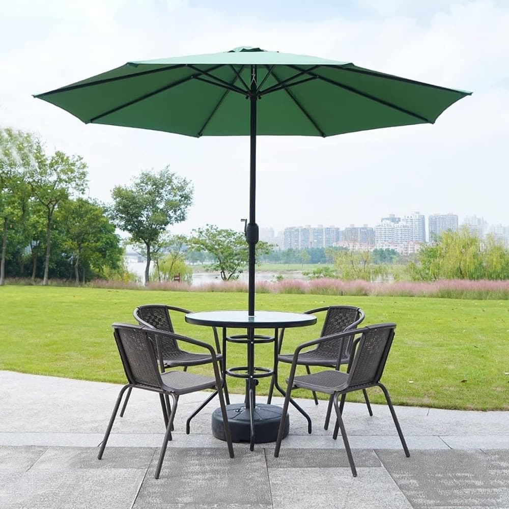 OMBRELLONE DA GIARDINO GAZEBO IN ALLUMINIO OMBRELLO PARASOLE 247XØ300CM VERDE 206420 - 5