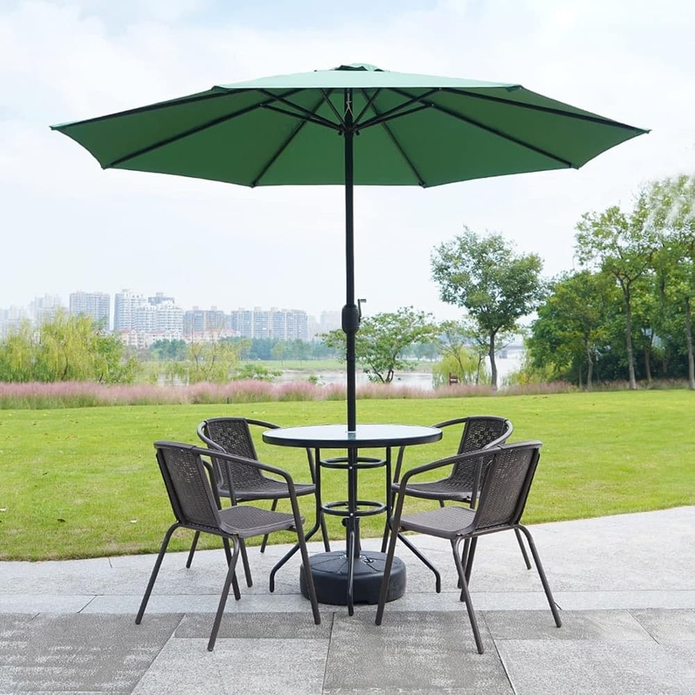 OMBRELLONE DA GIARDINO GAZEBO OMBRELLO PARASOLE 236XØ270CM VERDE CON MANOVELLA 206423 - 5