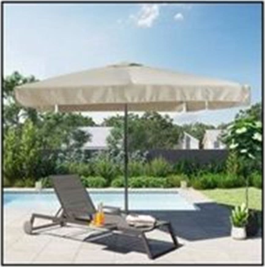 OMBRELLONE DA GIARDINO ARREDO ESTERNO BALCONE TERRAZZO PATIO 3X3 MT BEIGE 223231 - 3