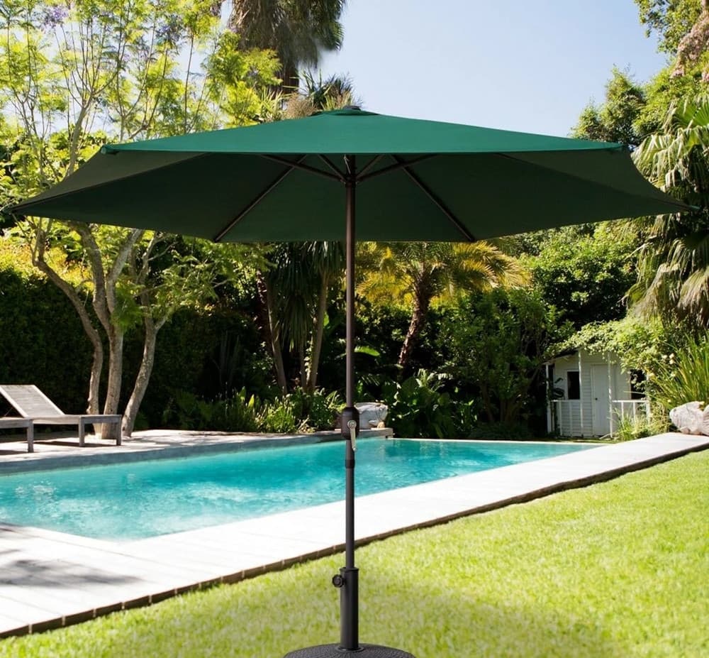 OMBRELLONE DA GIARDINO PARASOLE PISCINA TERRAZZA Ø270X220CM VERDE MANOVELLA 017057 - 2