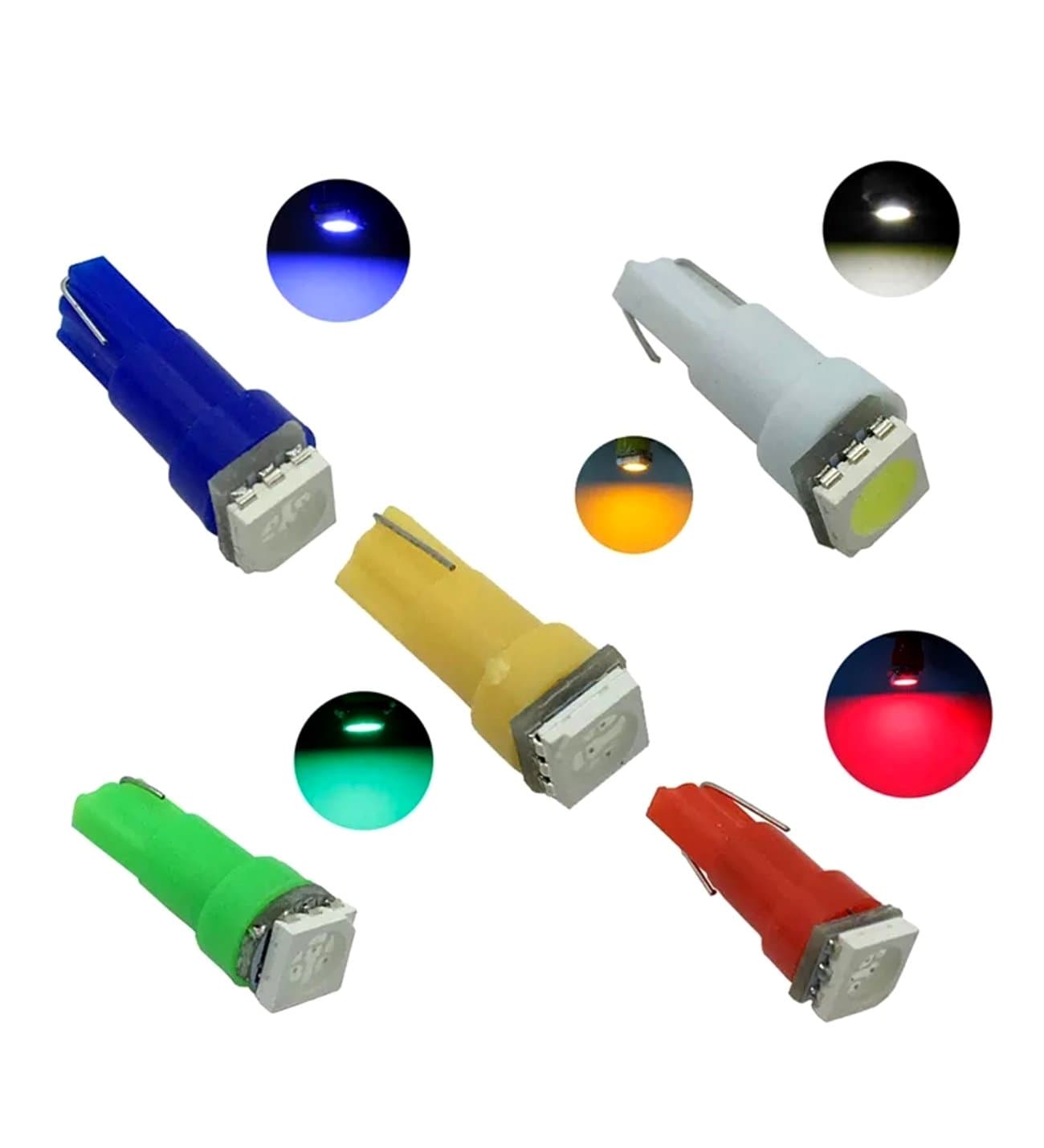 Lotto X10 T5 W1,2W Lampadine ROSSO Auto Cruscotto Strumenti Quadro Luci Led Smd 5050 - 3