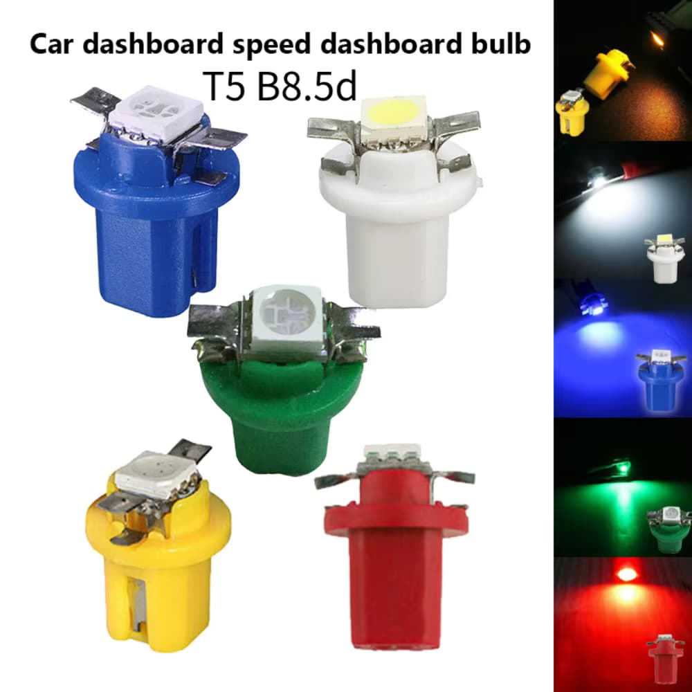 Lotto N10 Lampadine Luci Led T5 B8.5D VERDE Auto Cruscotto Strumenti Quadro SMD 5050 - 2