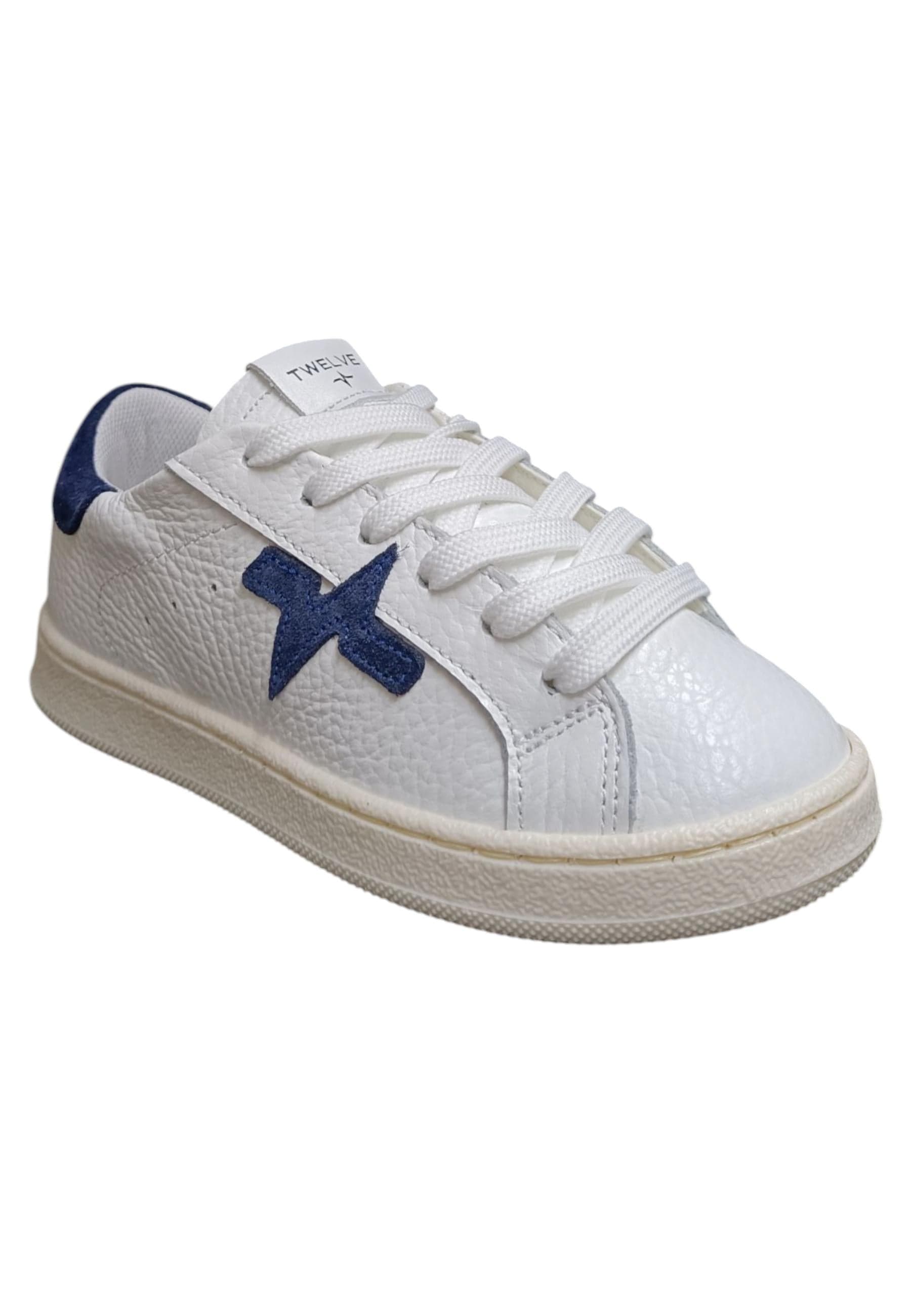 Scarpe sneakers Bambini e ragazzi TWELVE gamme  bianco-blue laccio in Ballerine Scarpetteria Gica - Trani, commercioVirtuoso.it