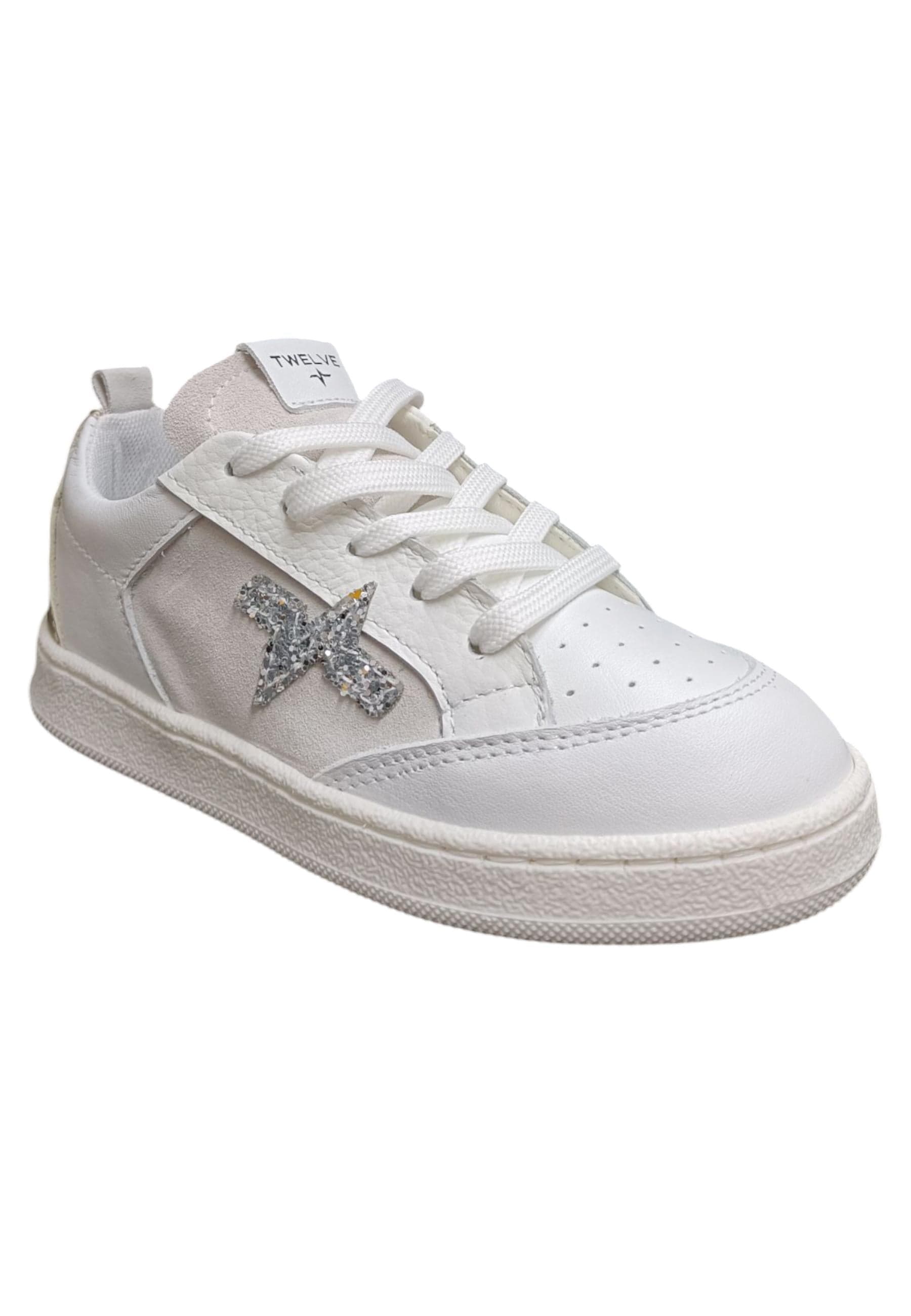Scarpe sneakers Bambine e ragazze TWELVE RAPTOR  bianco-argento-platino laccio in Ballerine Scarpetteria Gica - Trani, commercioVirtuoso.it
