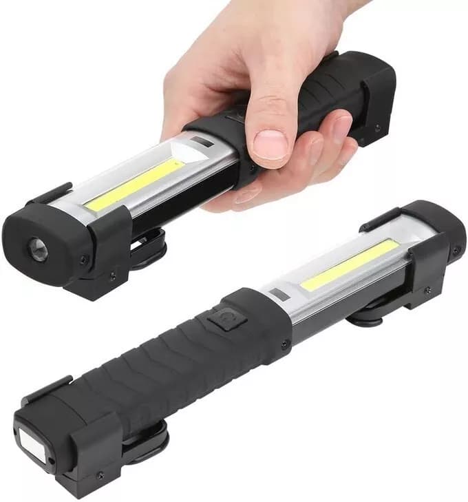 TORCIA MULTIFUNZIONE LED RICARICABILE BOX CAMPEGGIO SPORT LAMPADA LED COB RICARICABILE XPE PORTATILE CALAMITATA OFFICINA LAVORO IMPERMEABILE ALTA POTENZA - 8