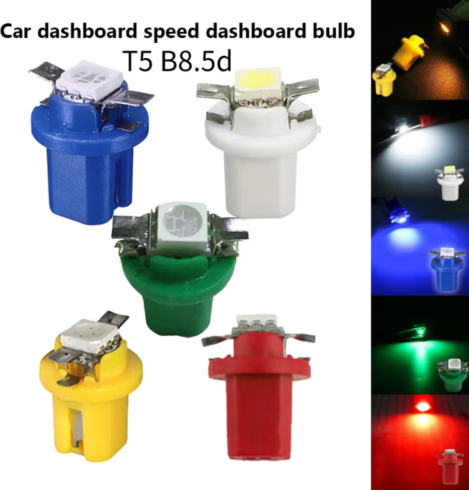 Lotto N10 Lampadine Luci Led T5 B8.5D GIALLO Auto Cruscotto Strumenti Quadro SMD 5050