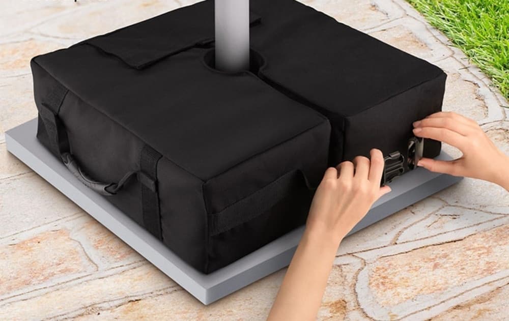 BORSA PER BASE OMBRELLONE DA GIARDINO STACCABILE QUADRATO AMPIA APERTURA MANIGLIE 020682 - 8